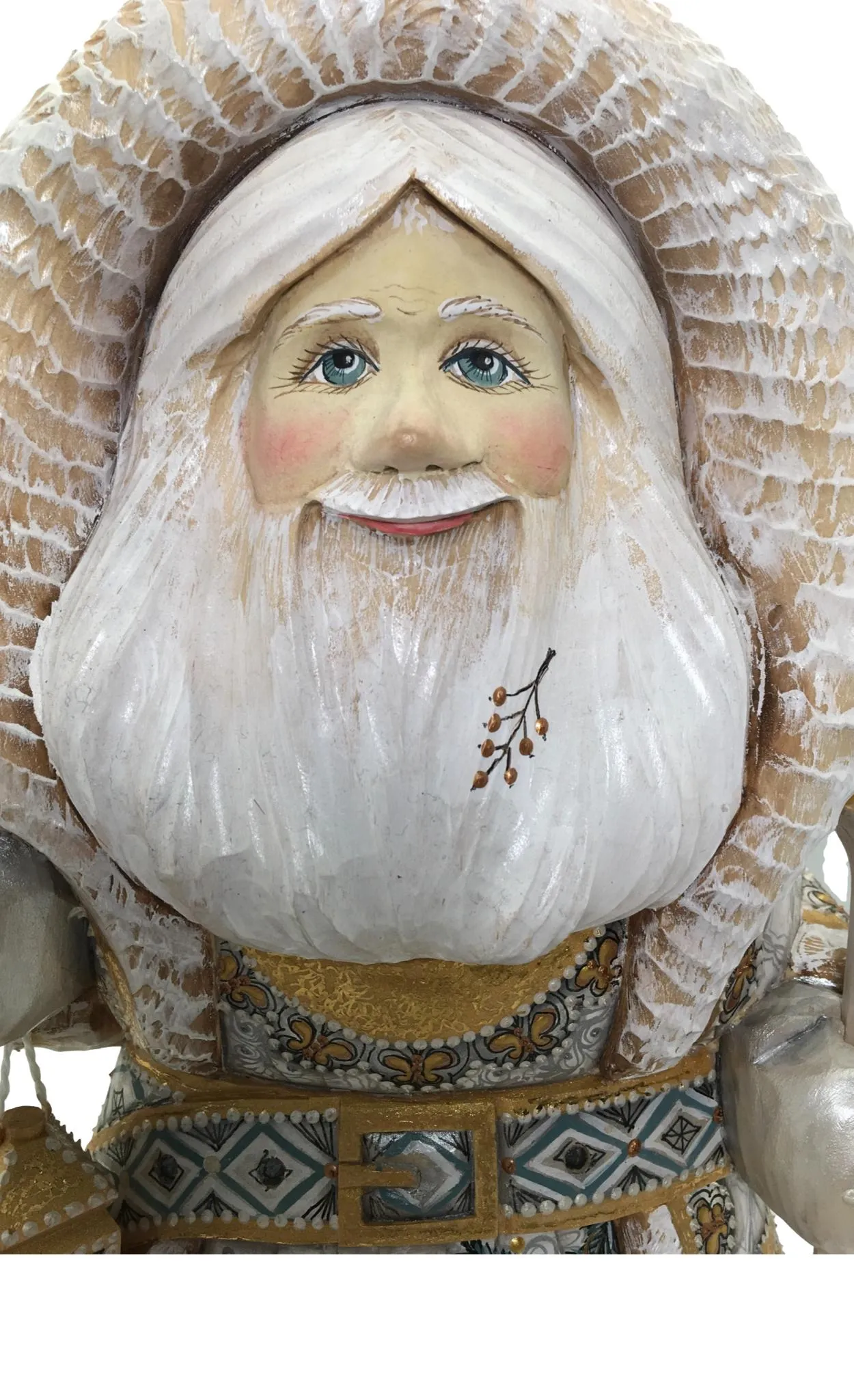 15” Tall Russian Santa White Snowy Christmas