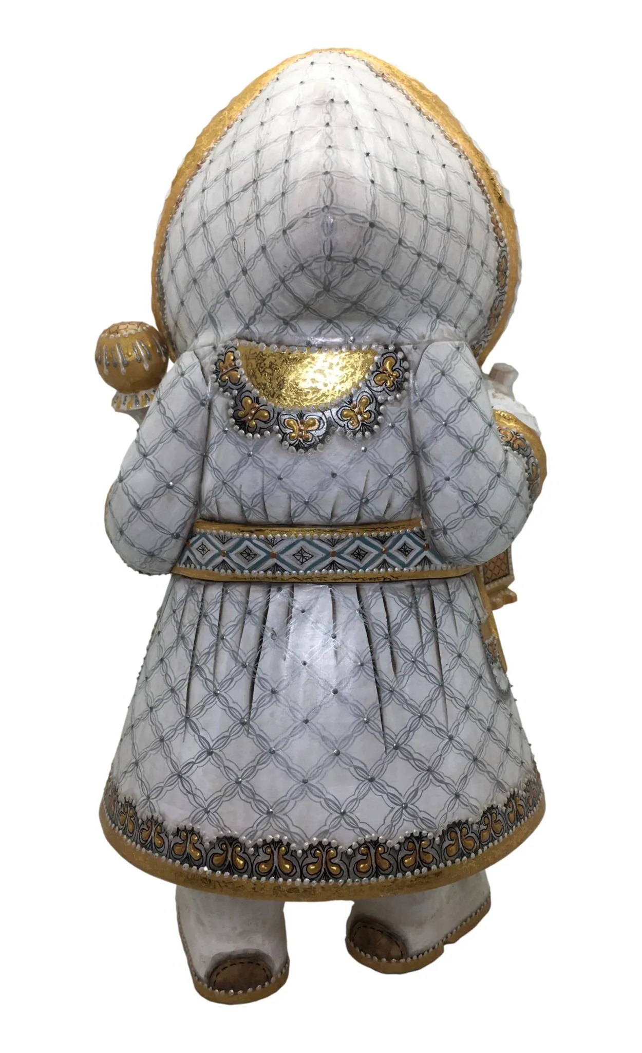 15” Tall Russian Santa White Snowy Christmas