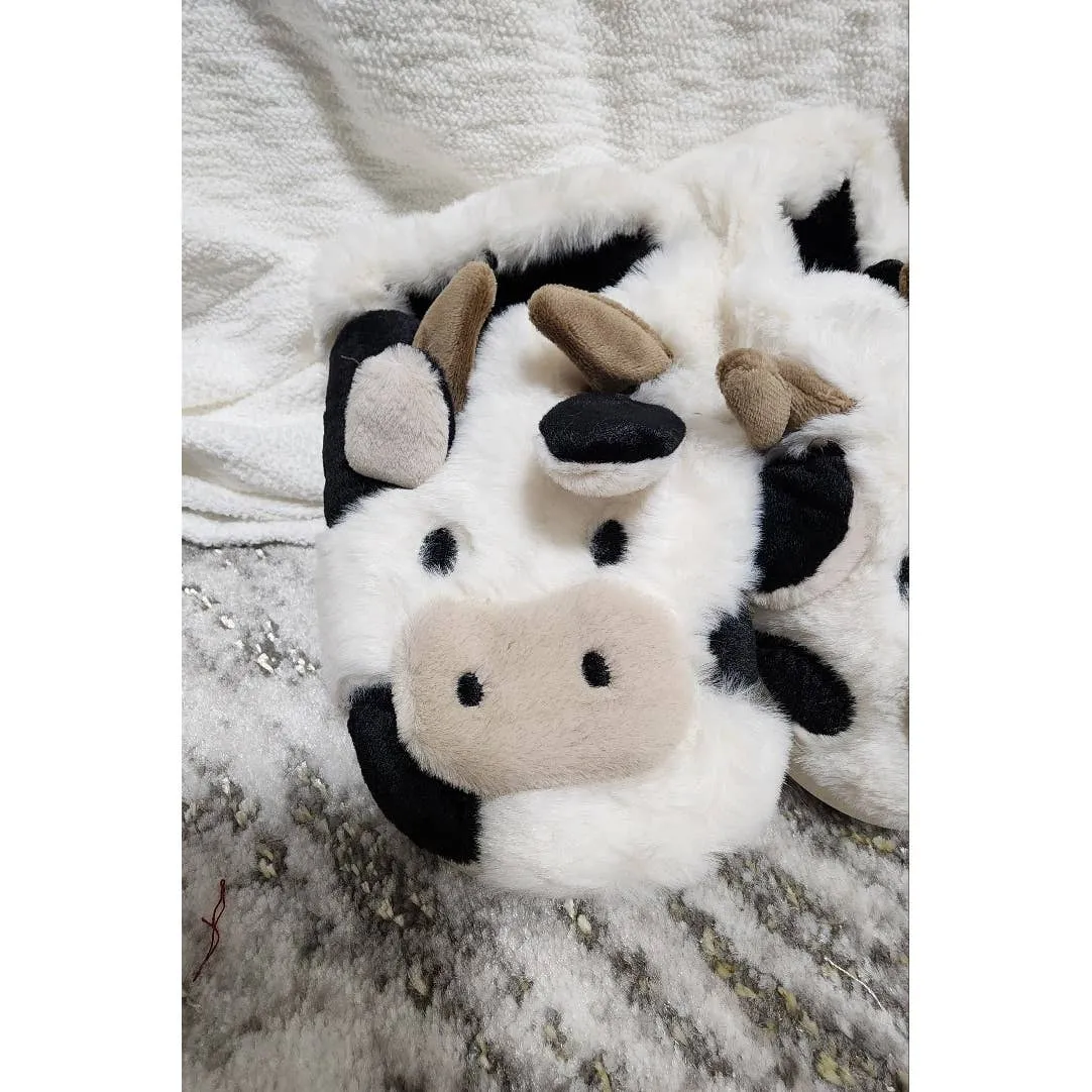 Adorable Animal Cartoon Eyes Indoor Furry Slippers - Cozy & Cute!