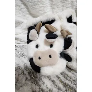 Adorable Animal Cartoon Eyes Indoor Furry Slippers - Cozy & Cute!