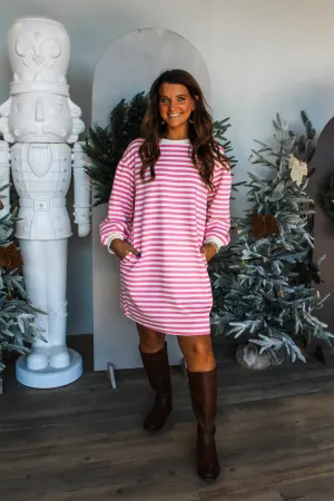 All I Want Stripe Pocket Dress • Cream/Pink