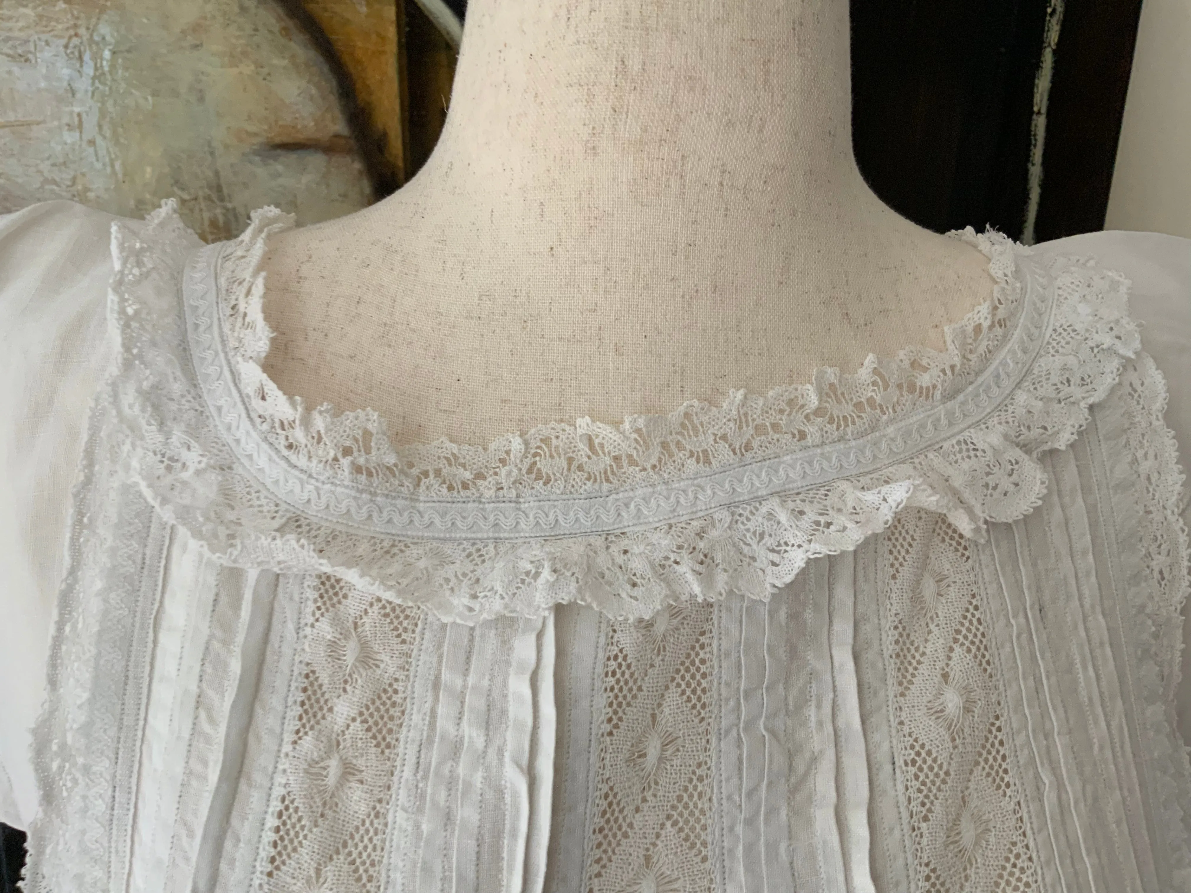 Antique Nigthgown Cotton - 1900s - E10