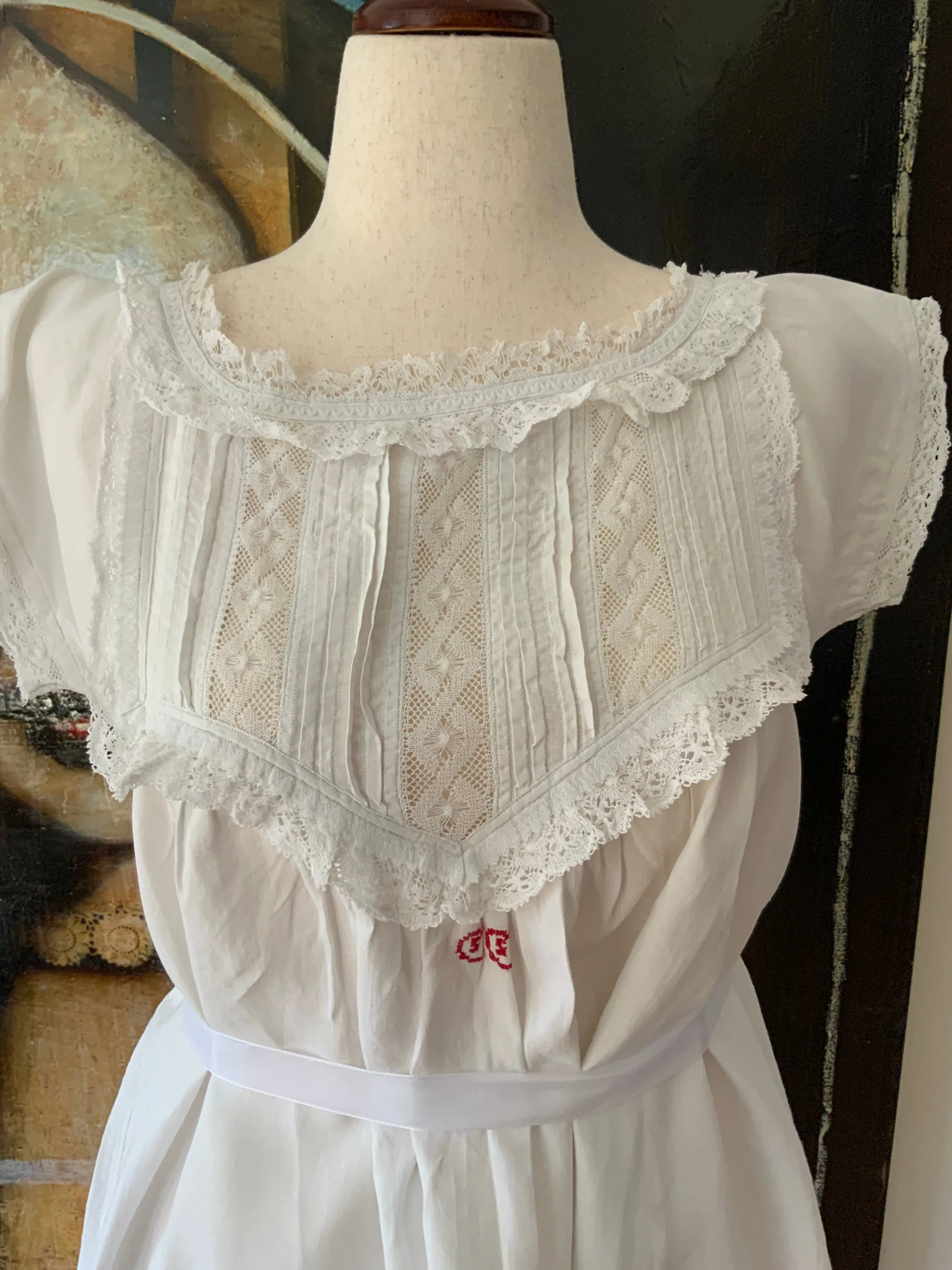 Antique Nigthgown Cotton - 1900s - E10