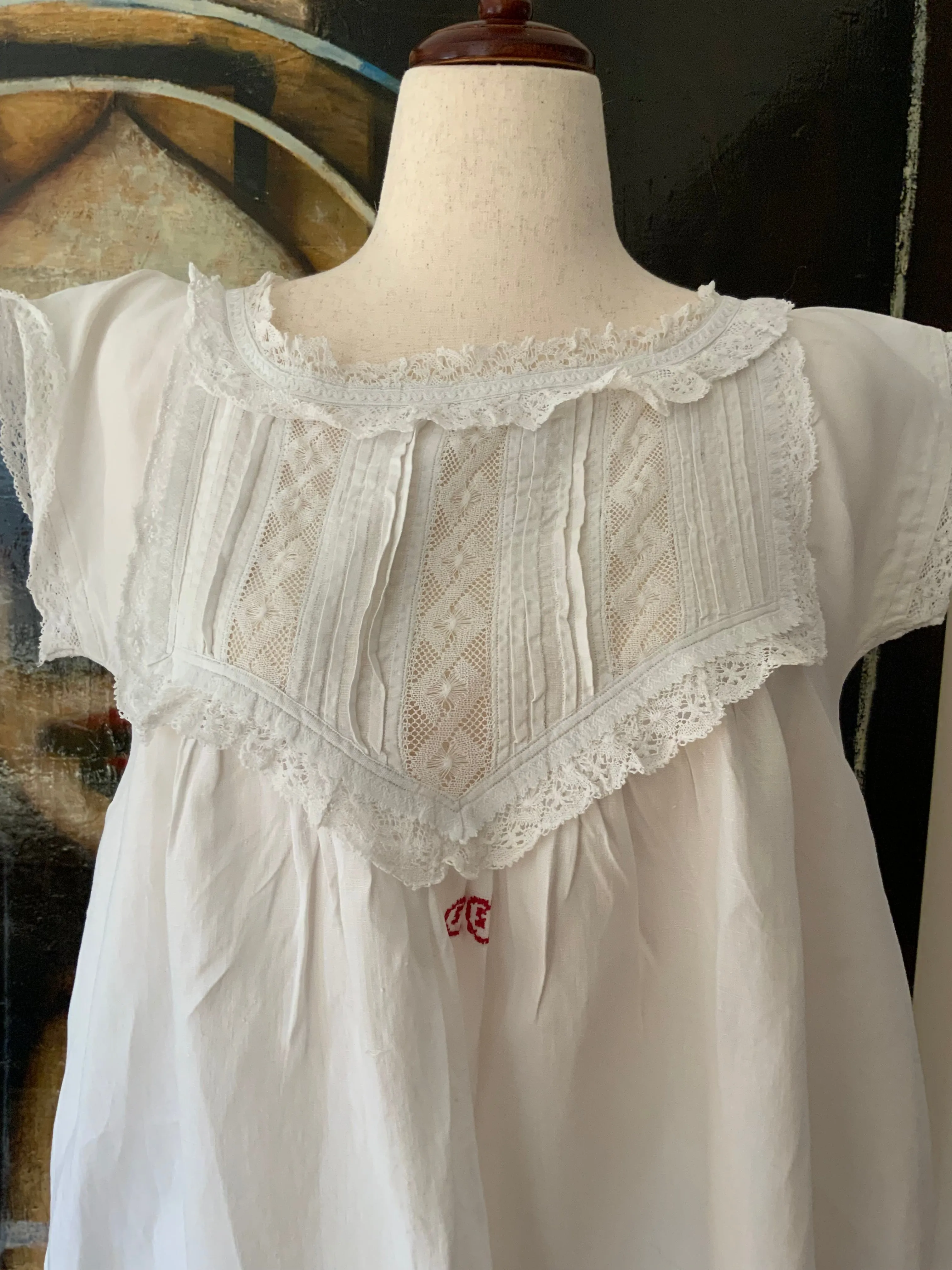 Antique Nigthgown Cotton - 1900s - E10