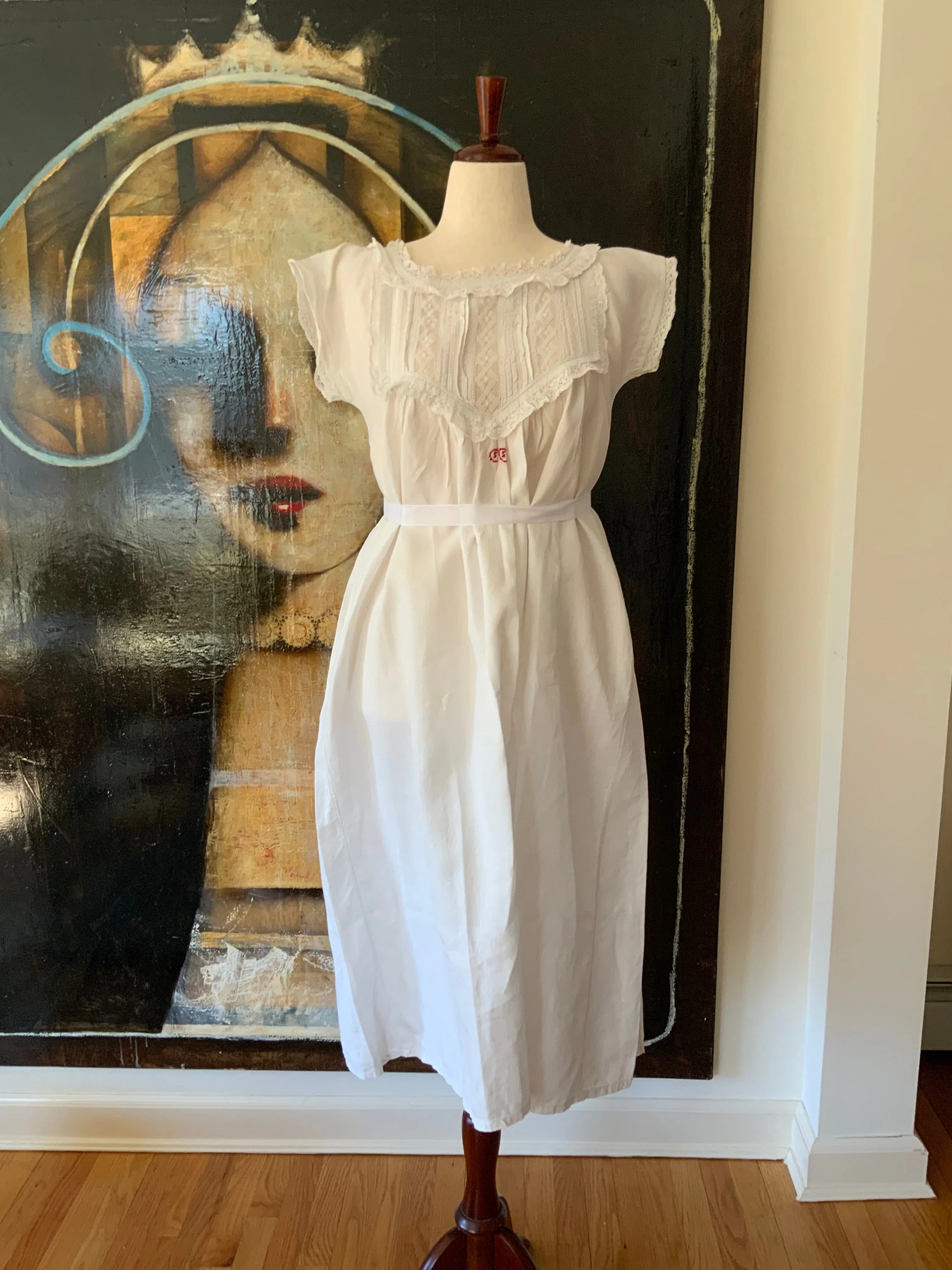 Antique Nigthgown Cotton - 1900s - E10