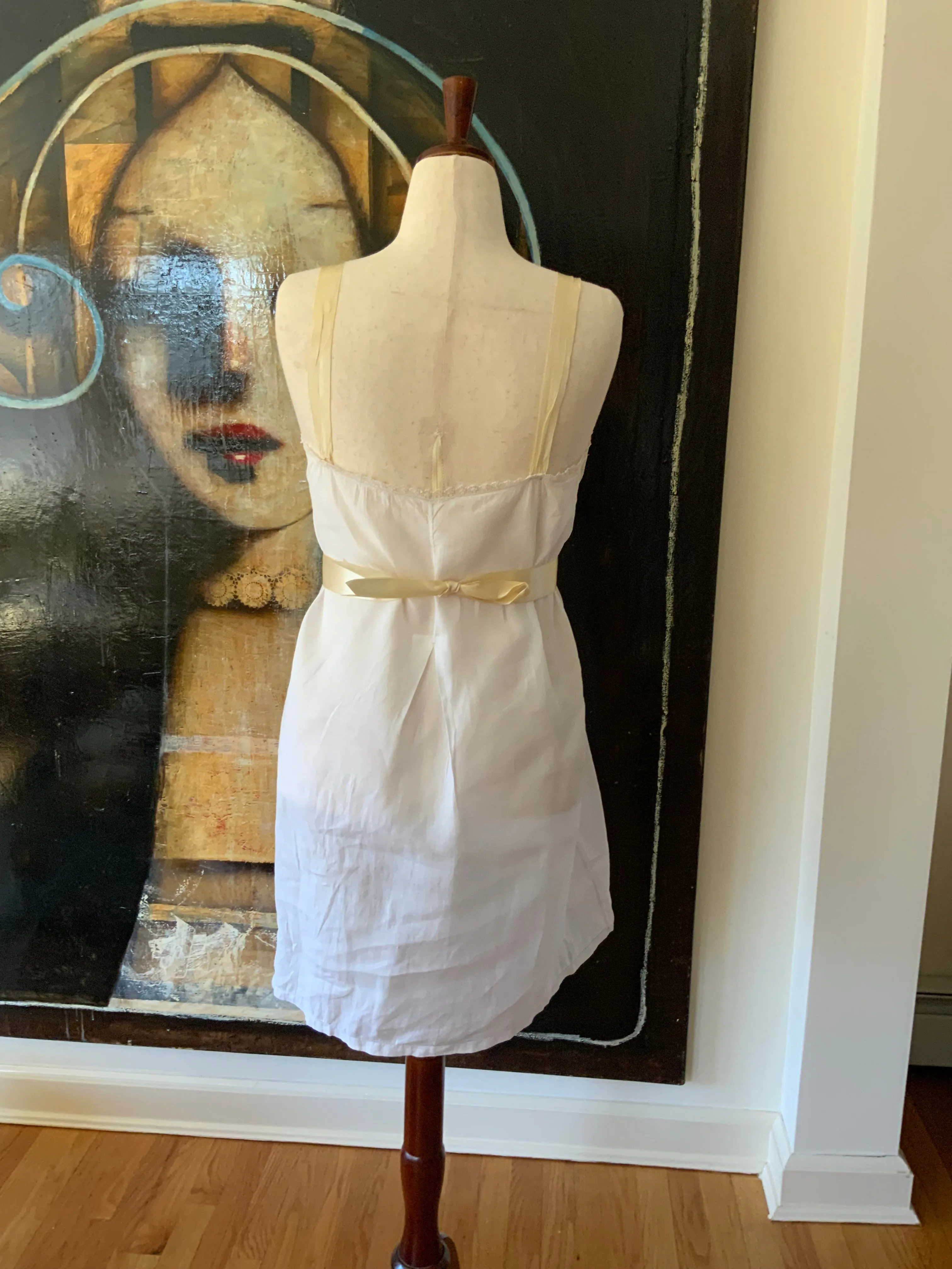 Antique Slip Dress - Filet Lace - 1920 - 20C
