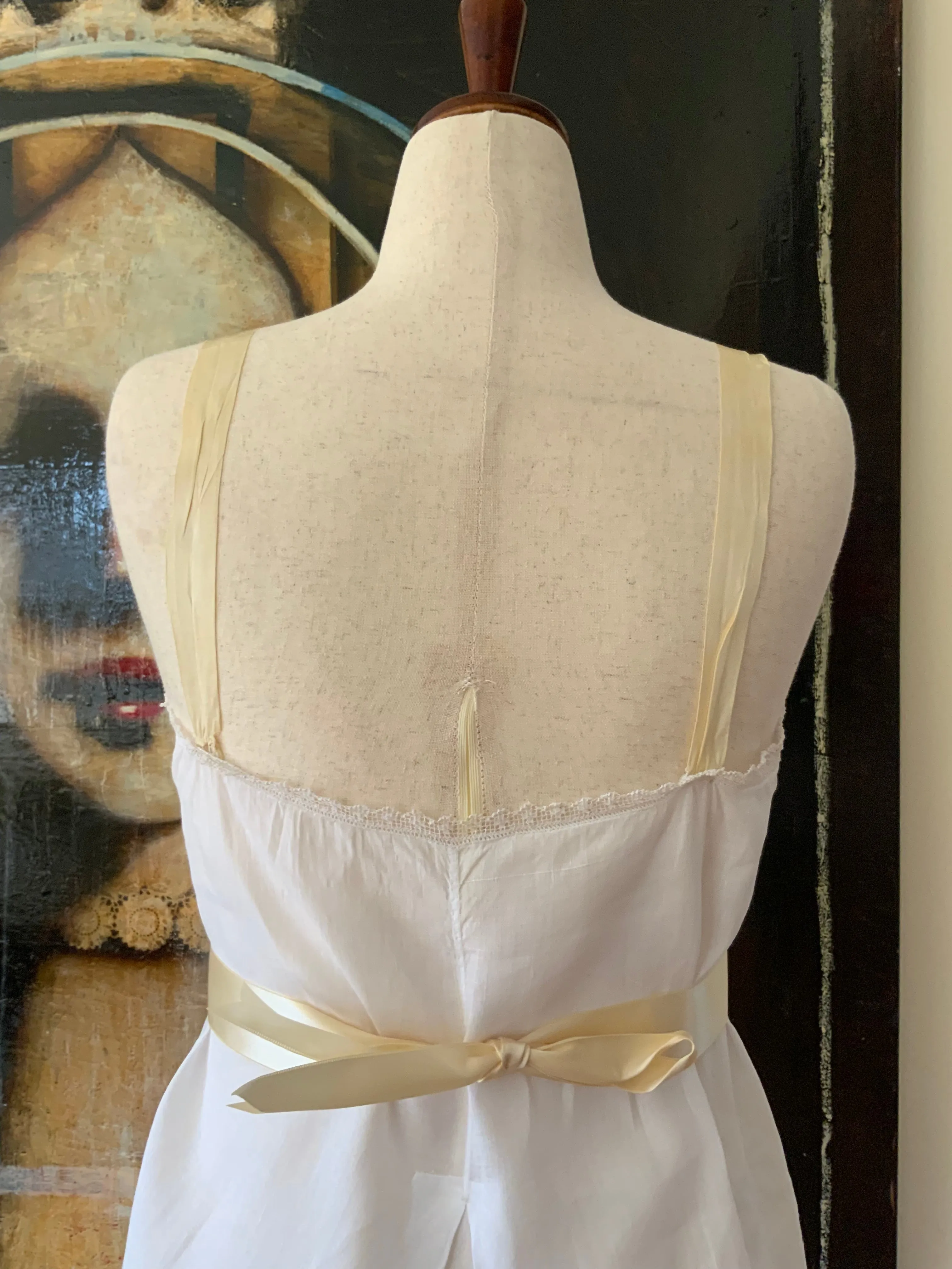 Antique Slip Dress - Filet Lace - 1920 - 20C