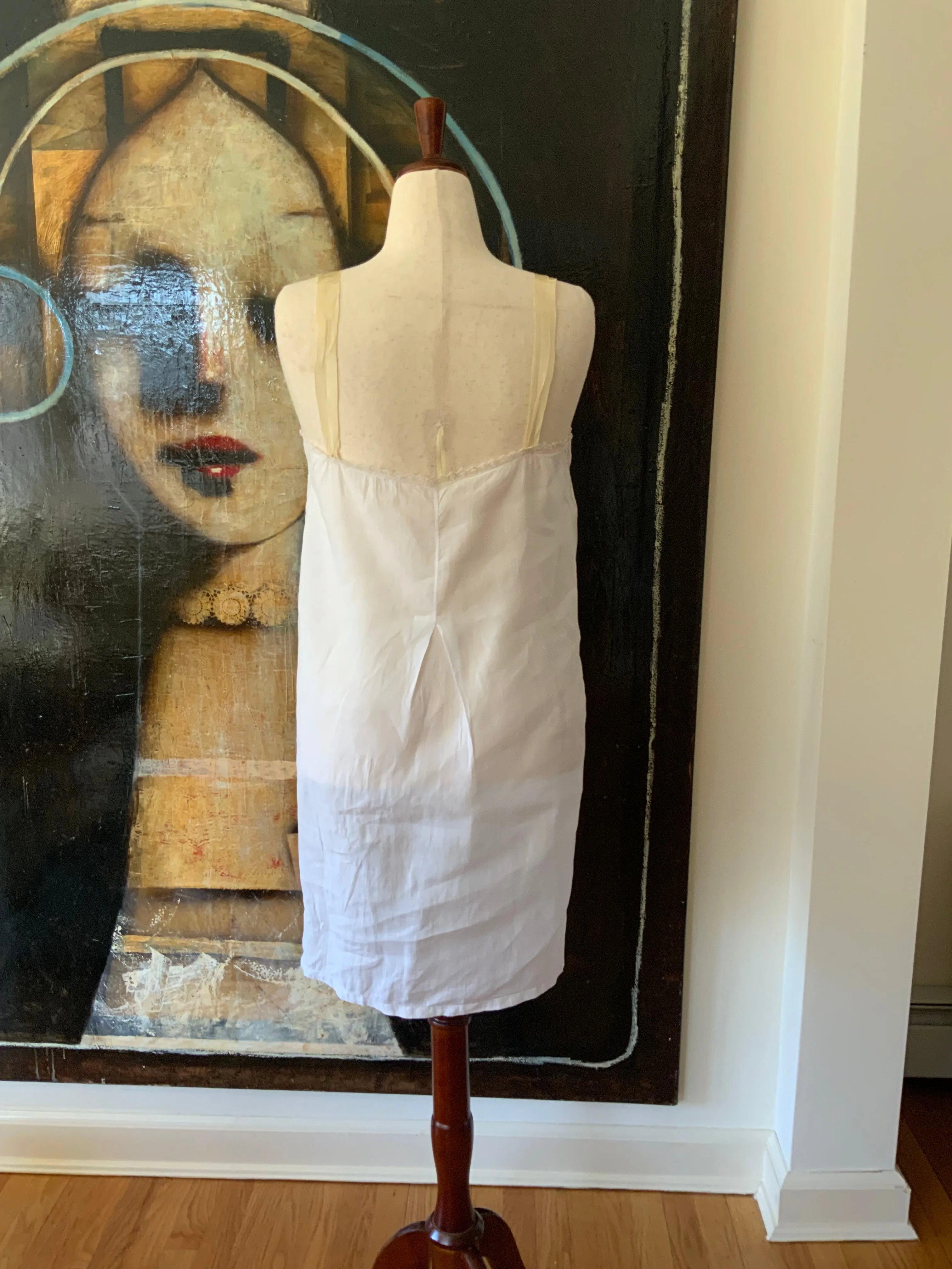Antique Slip Dress - Filet Lace - 1920 - 20C