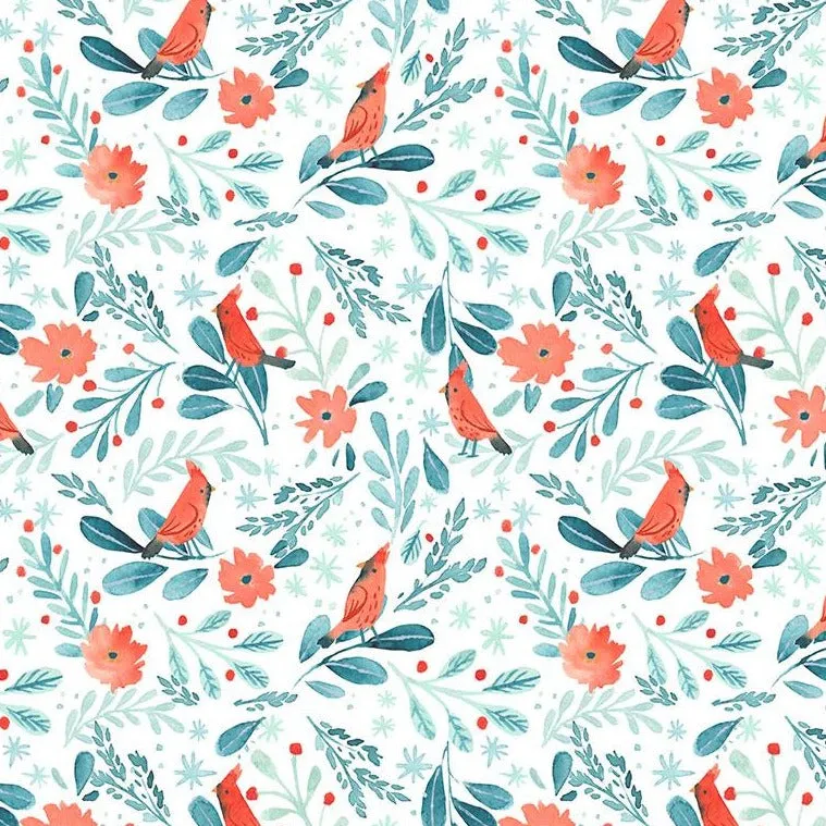 Baby It's Cold Outside Cardinals in White by Clara Jean