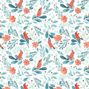 Baby It's Cold Outside Cardinals in White by Clara Jean