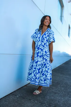 Bellflower Blooms Ruffle Midi • Blue