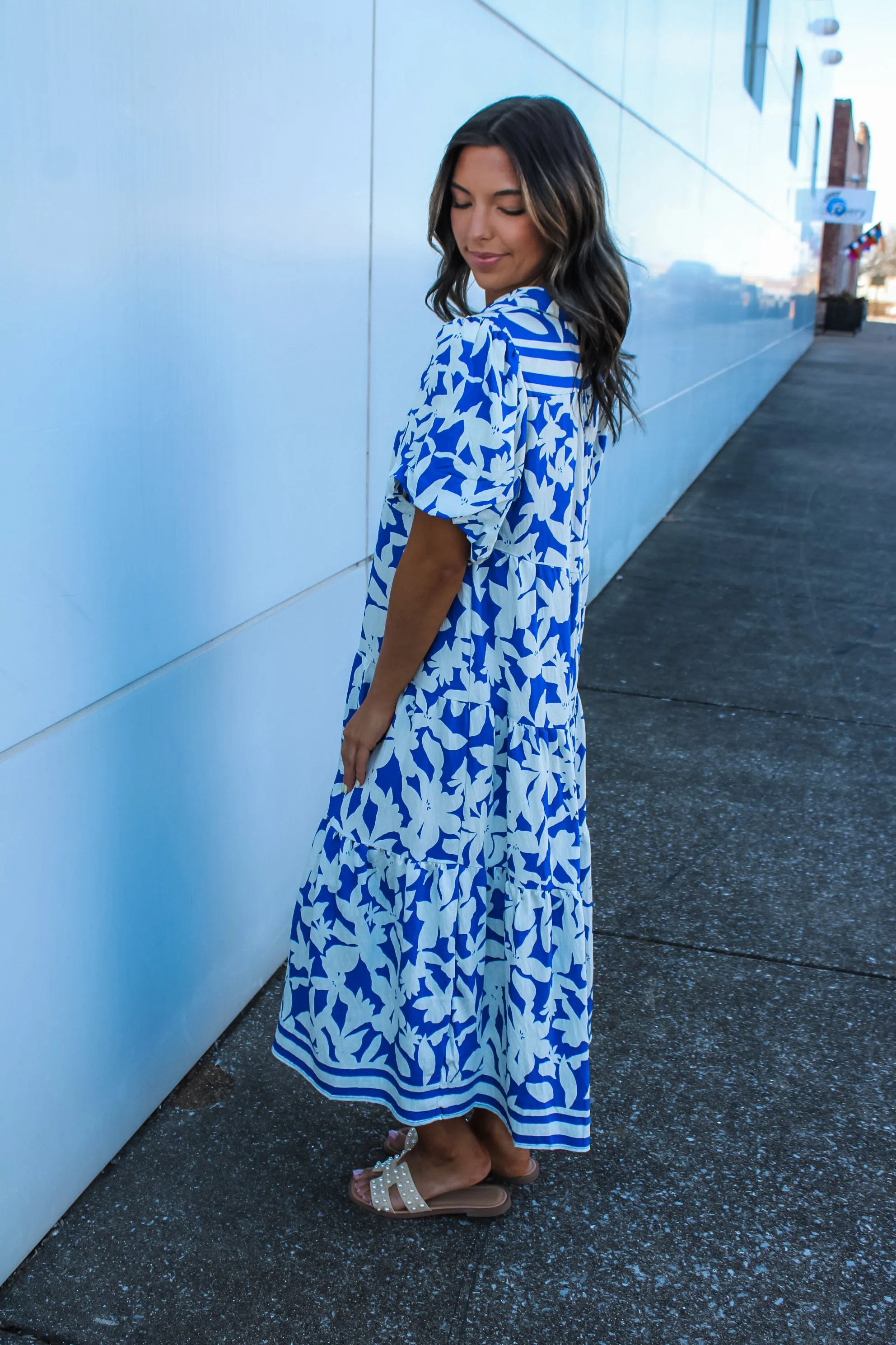 Bellflower Blooms Ruffle Midi • Blue