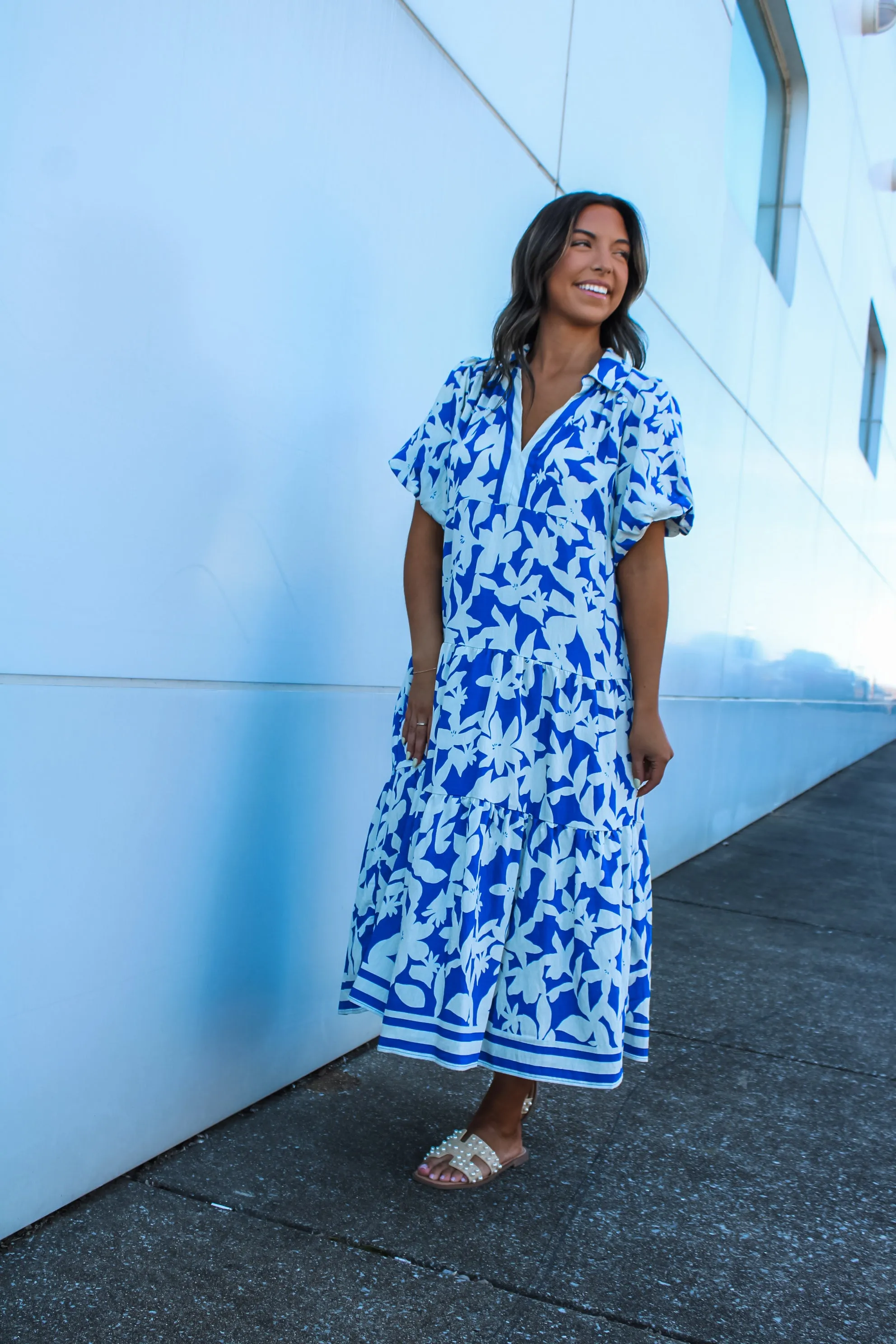 Bellflower Blooms Ruffle Midi • Blue
