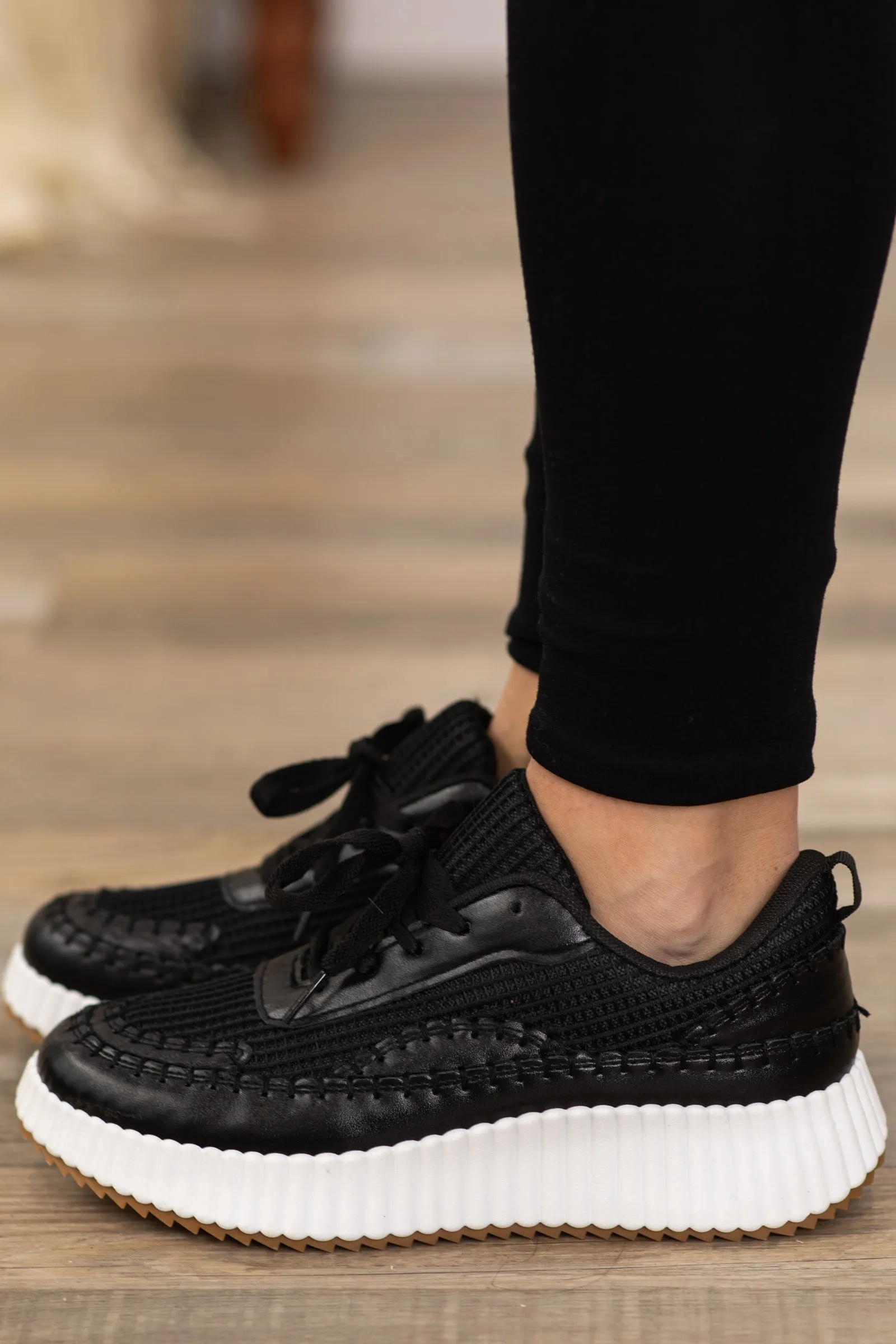 Black and White Platform Sneakers