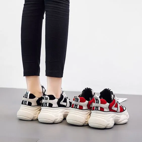 Chic Color Block Platform Sneakers