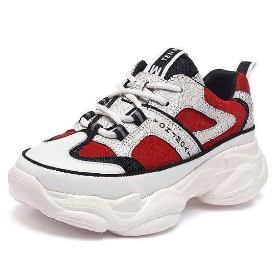 Chic Color Block Platform Sneakers