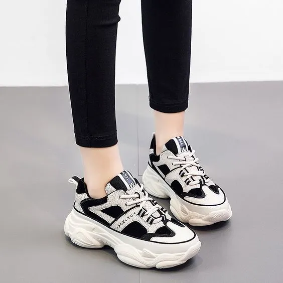 Chic Color Block Platform Sneakers