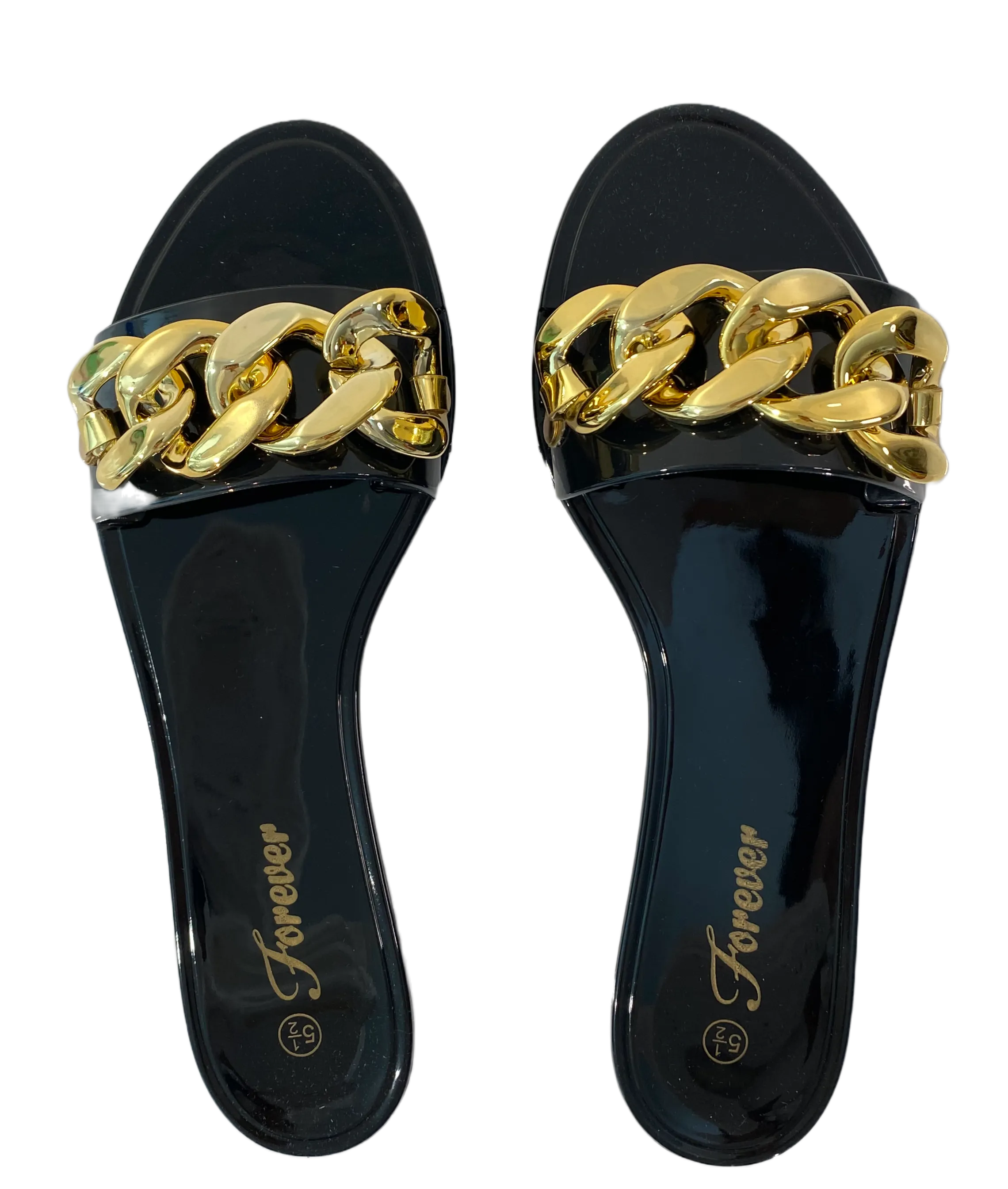 Chunky Chain Jelly Slide Fashion Sandals