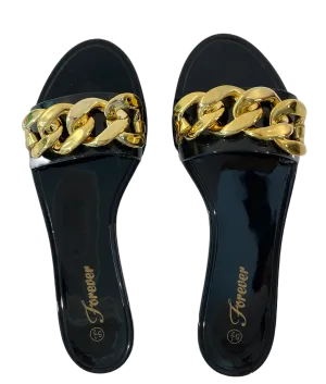 Chunky Chain Jelly Slide Fashion Sandals