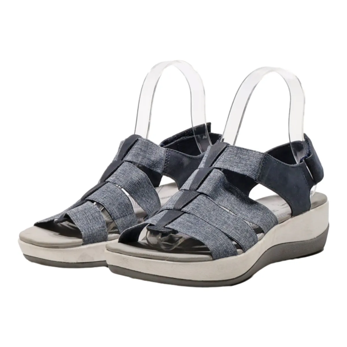CLARKS Gladiator Sandals Blue Synthetic Womens UK 4.5