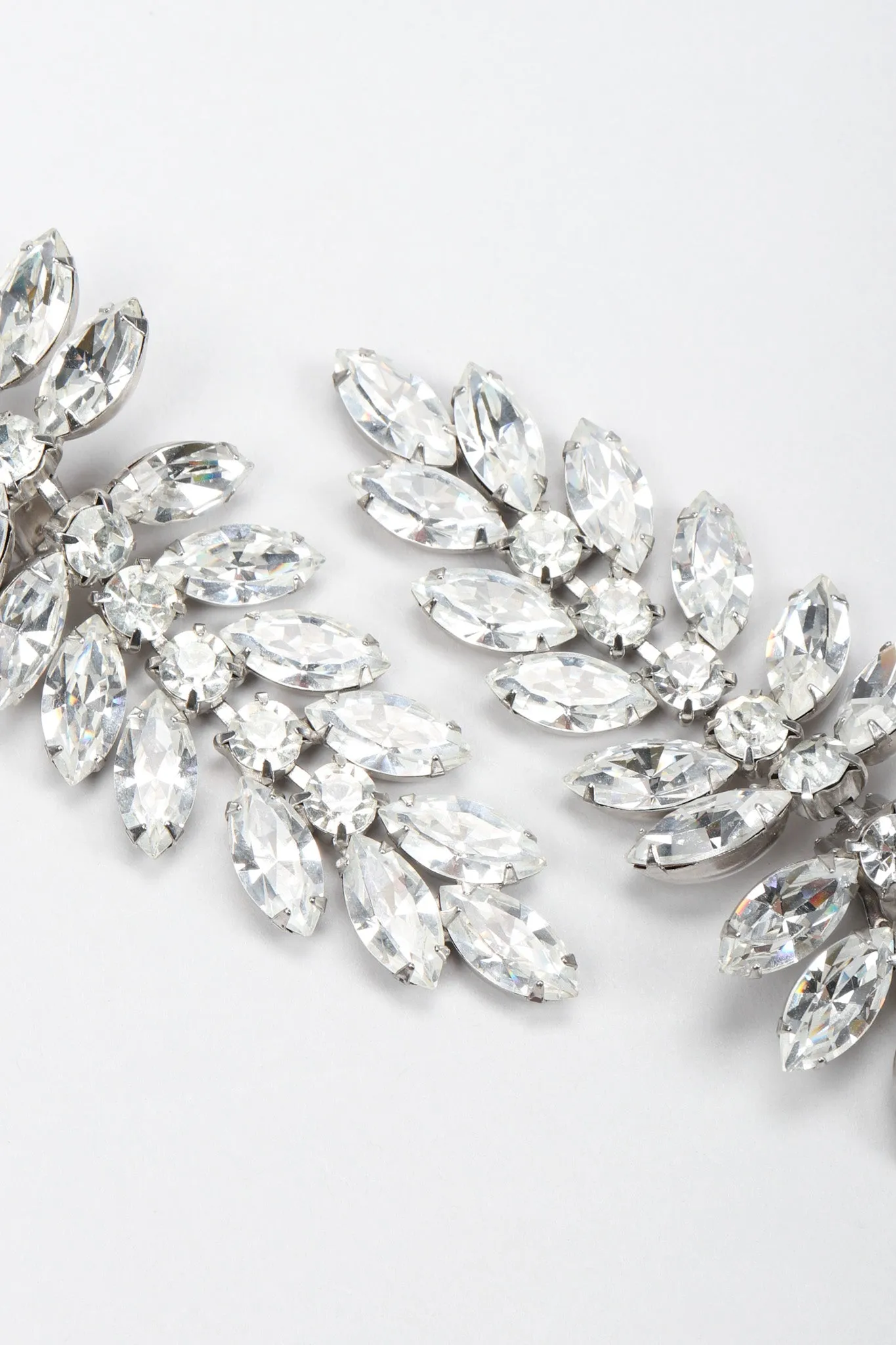 Crystal Flower Feather Earring