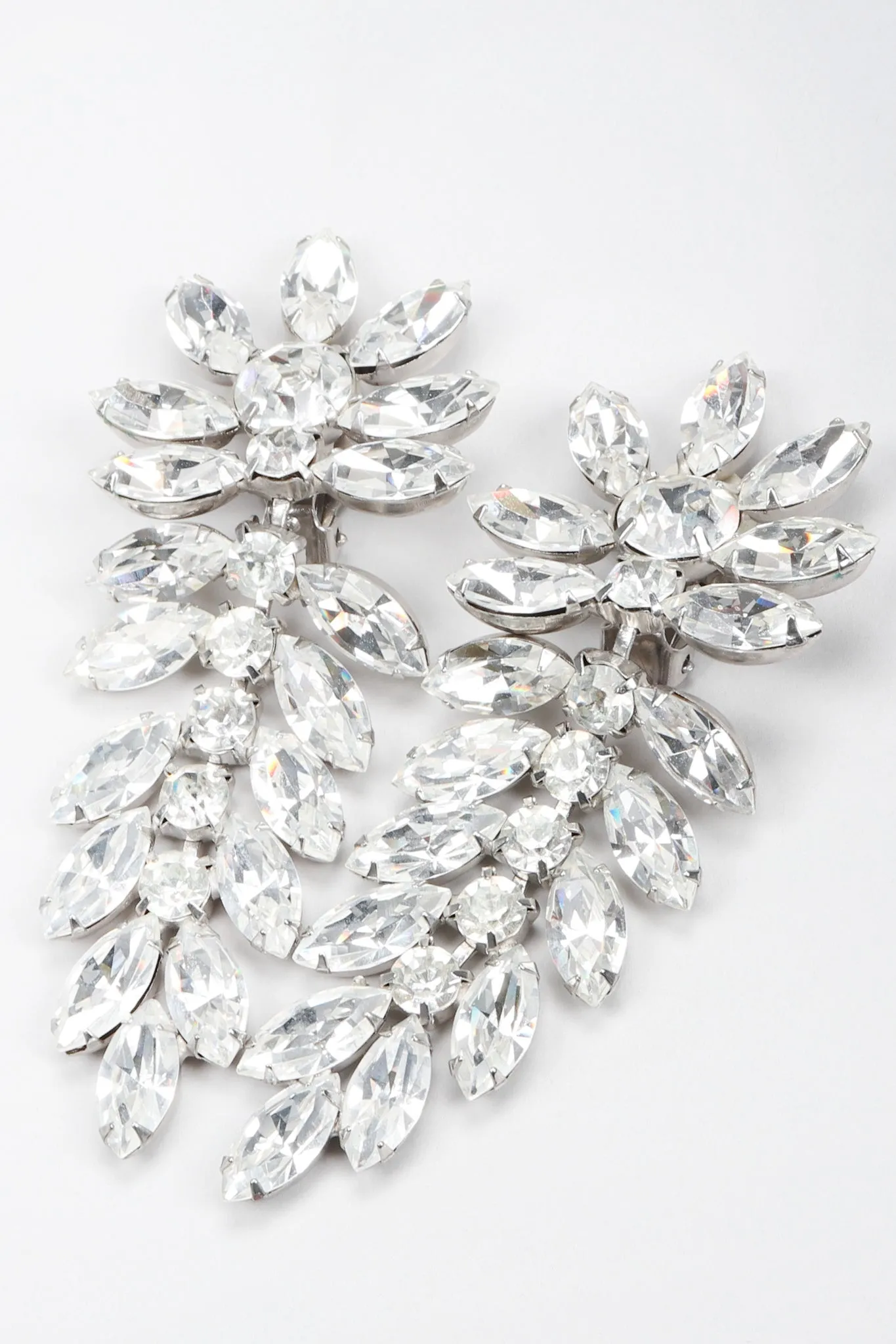 Crystal Flower Feather Earring