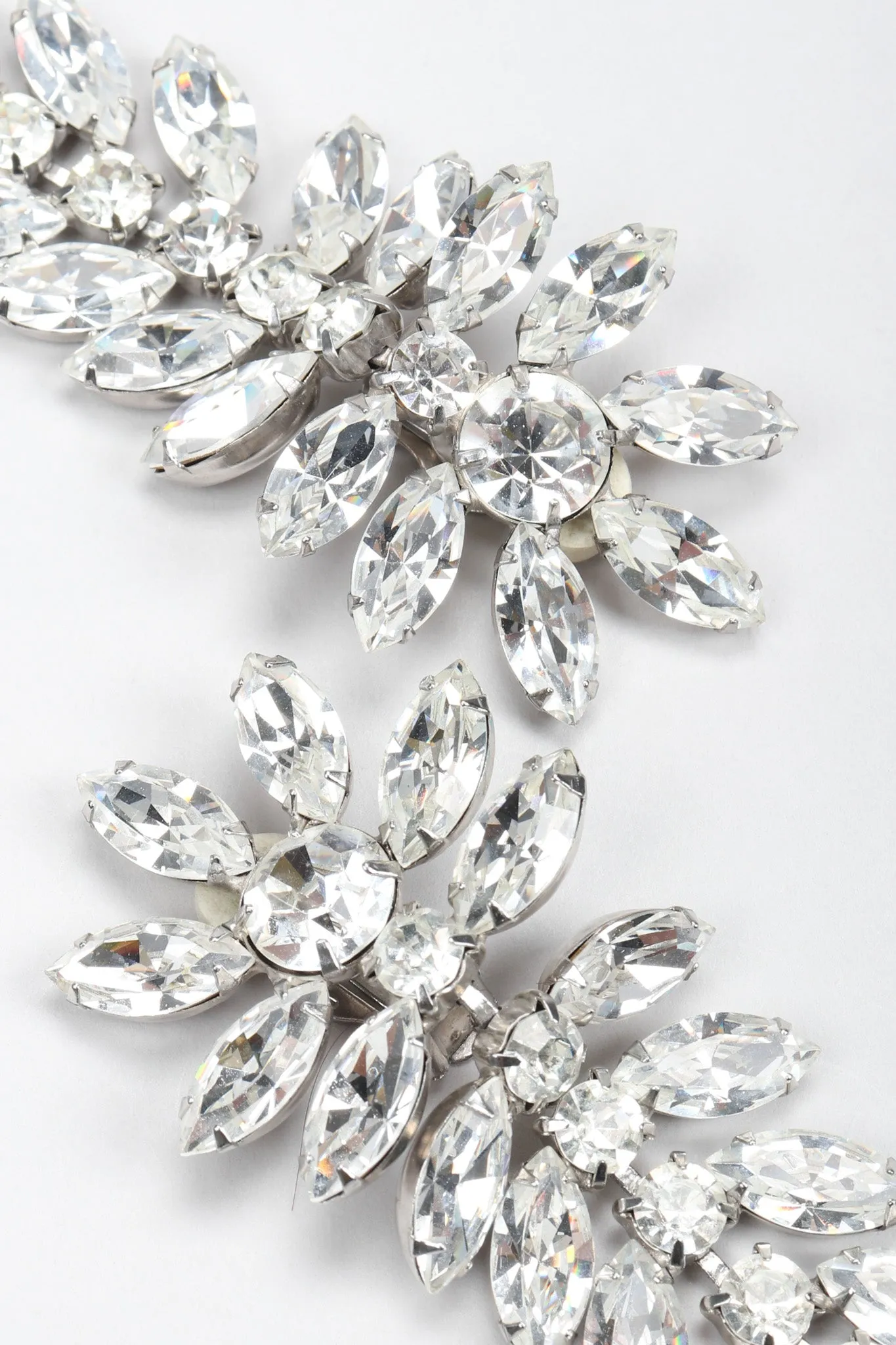 Crystal Flower Feather Earring