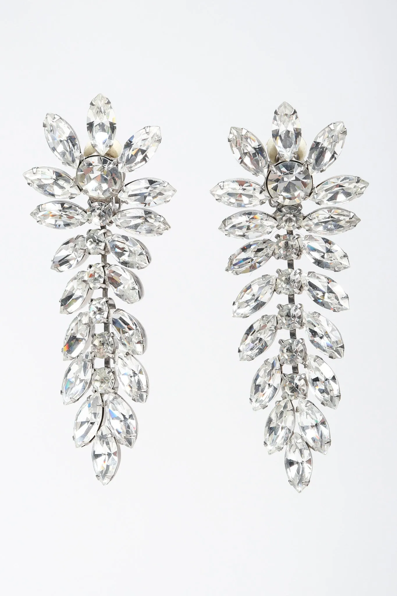 Crystal Flower Feather Earring