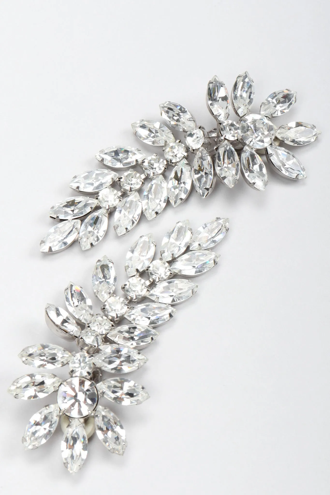 Crystal Flower Feather Earring