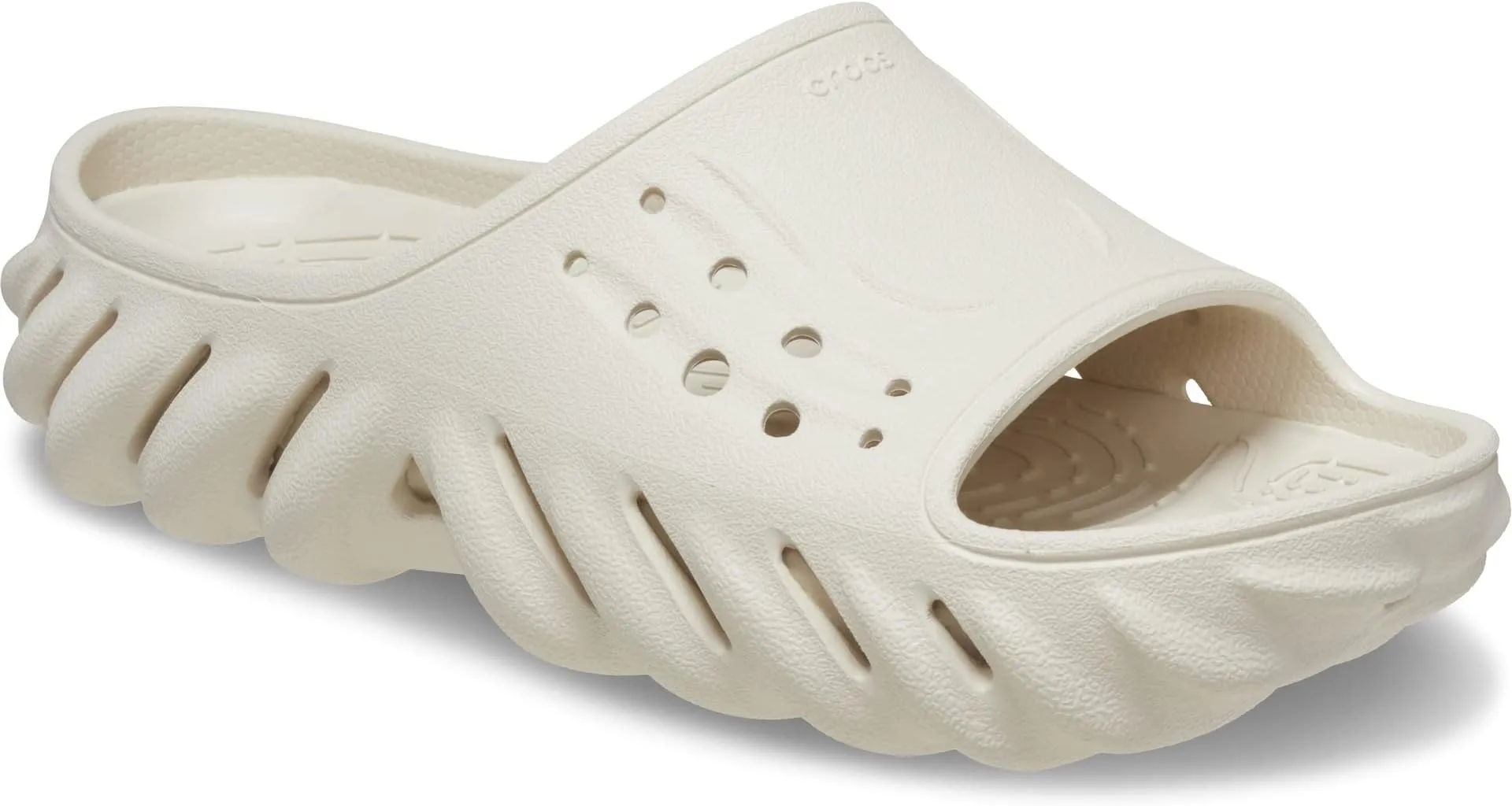 Echo Slide Crocs Flat Sandals, Stucco