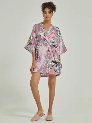 Floral Silk Bridal Party Robes Bridesmaid Robes 18 Colors In