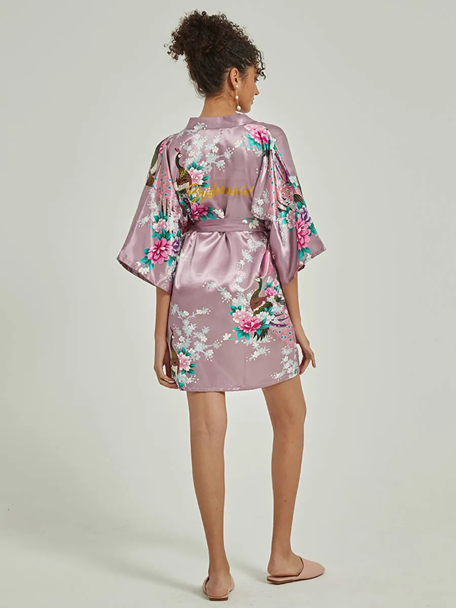 Floral Silk Bridal Party Robes Bridesmaid Robes 18 Colors In