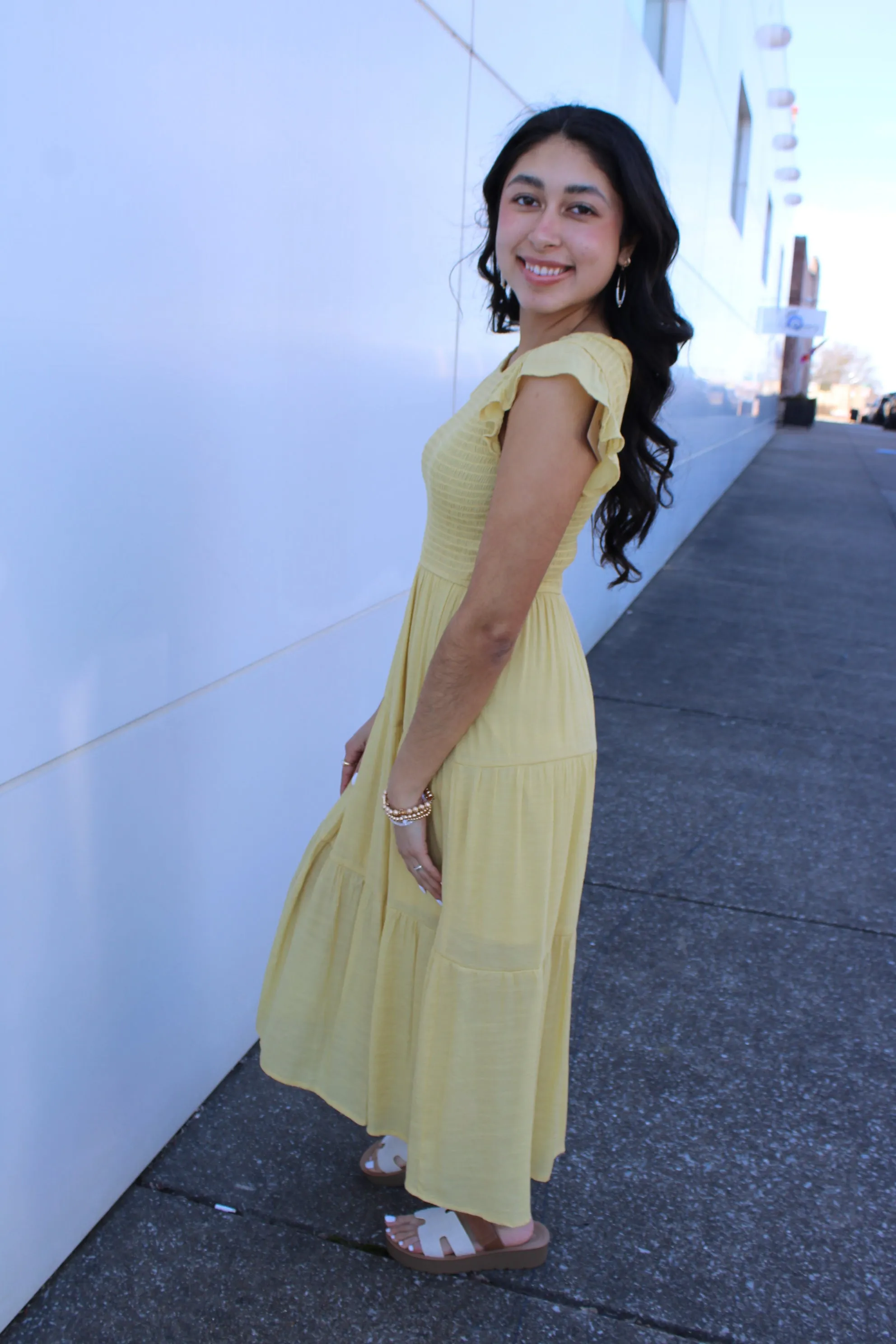 Florence Ruffle Midi • Buttercup Yellow