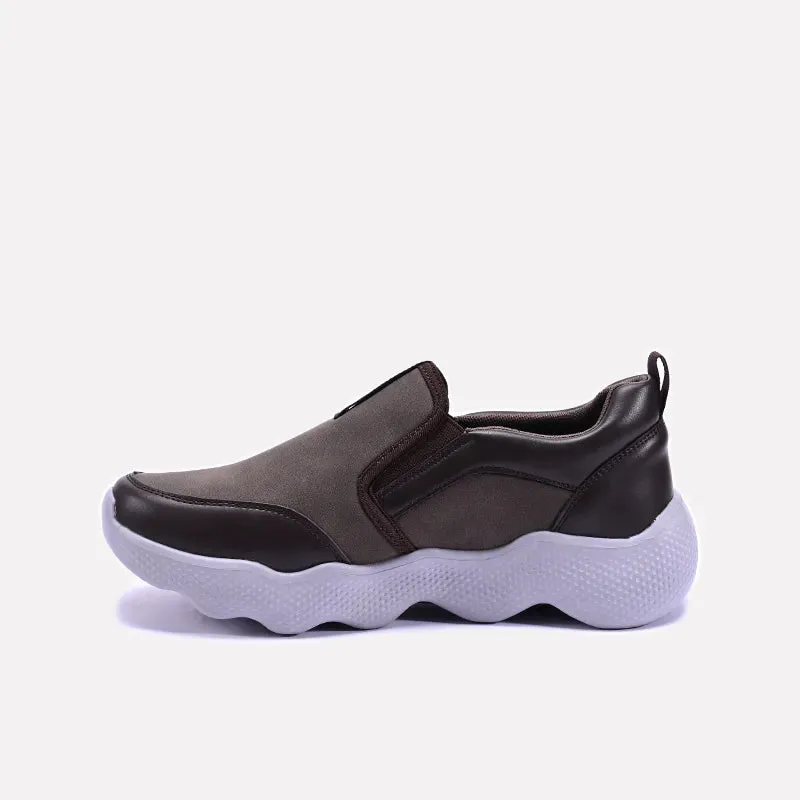Flux Brown Slip On Sneakers 0120495