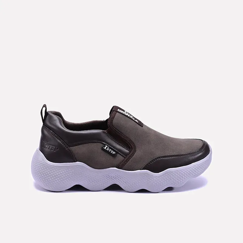 Flux Brown Slip On Sneakers 0120495