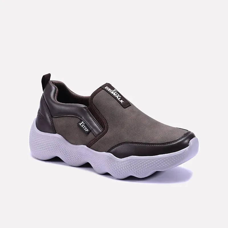 Flux Brown Slip On Sneakers 0120495