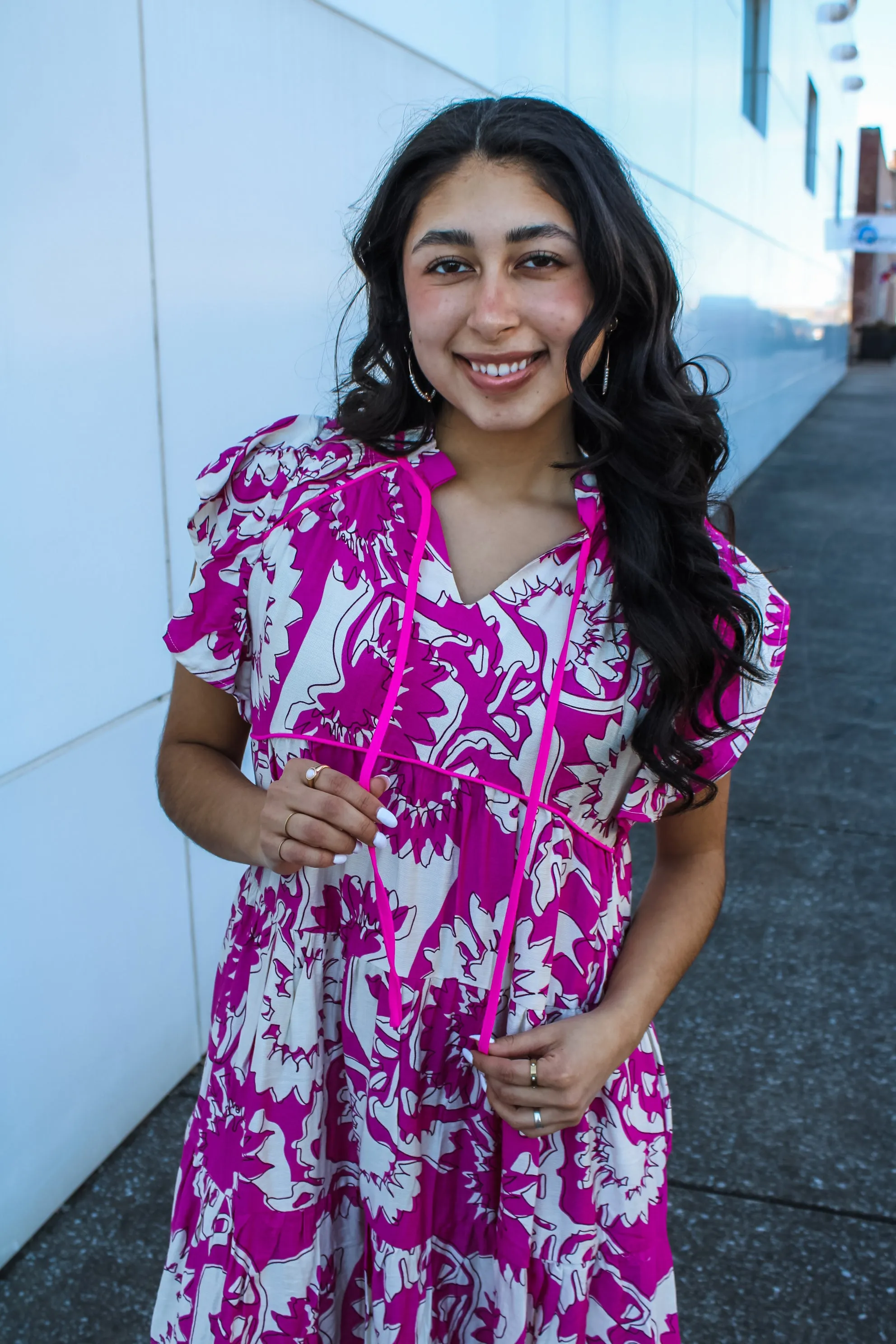 Fresh Picked Flowers Midi • Fuchsia