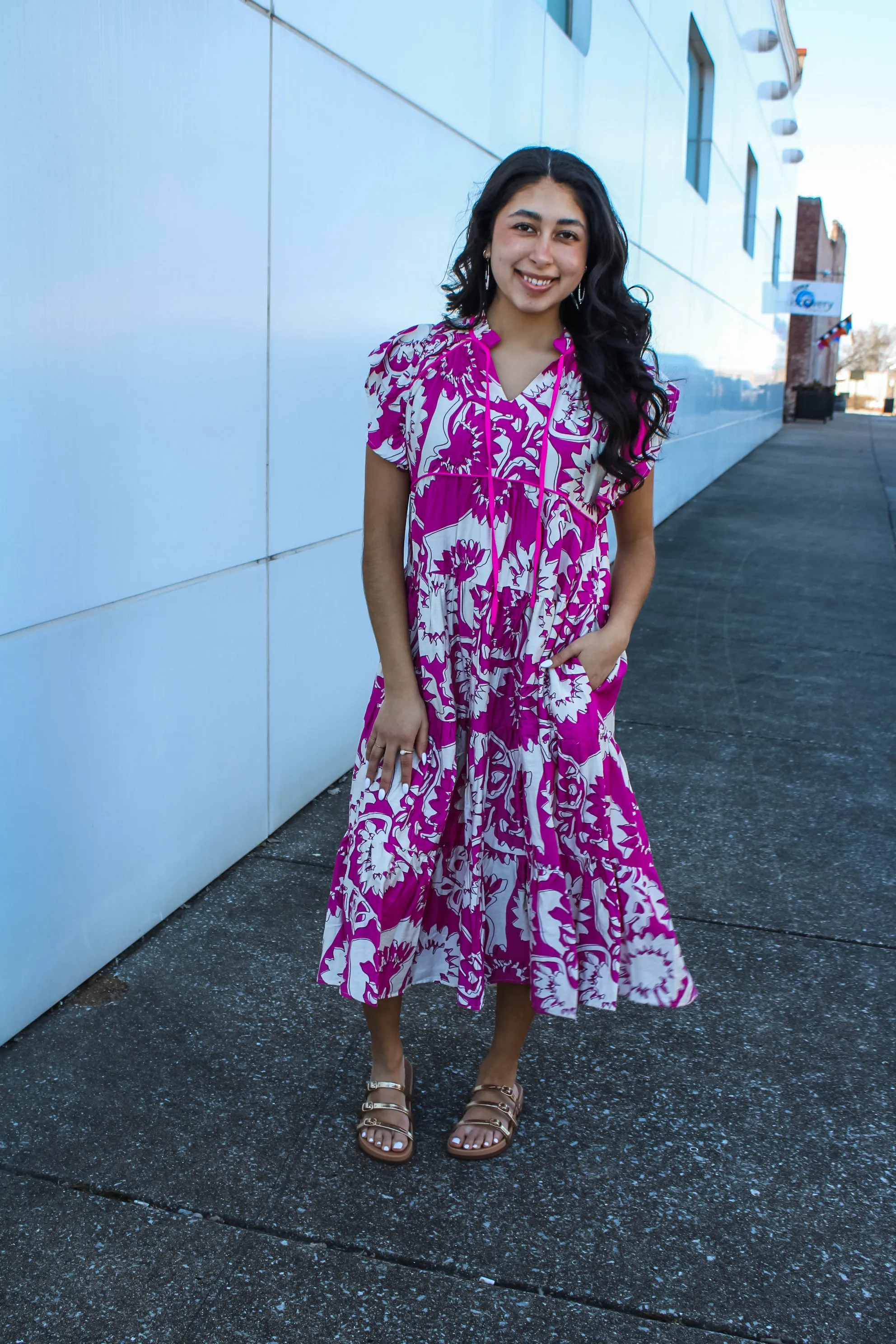 Fresh Picked Flowers Midi • Fuchsia