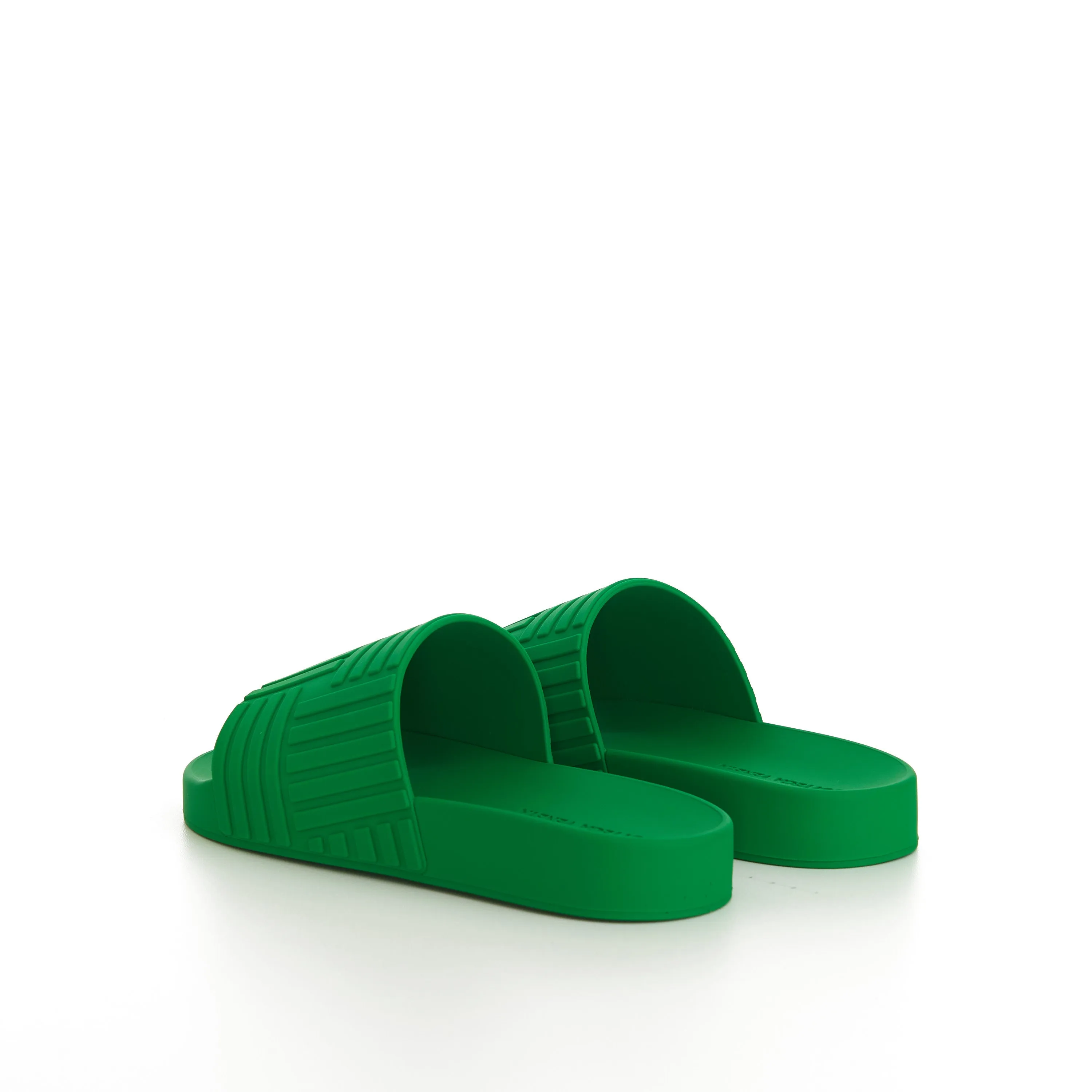 Geometric Rubber Slide Sandals In Parakeet Green