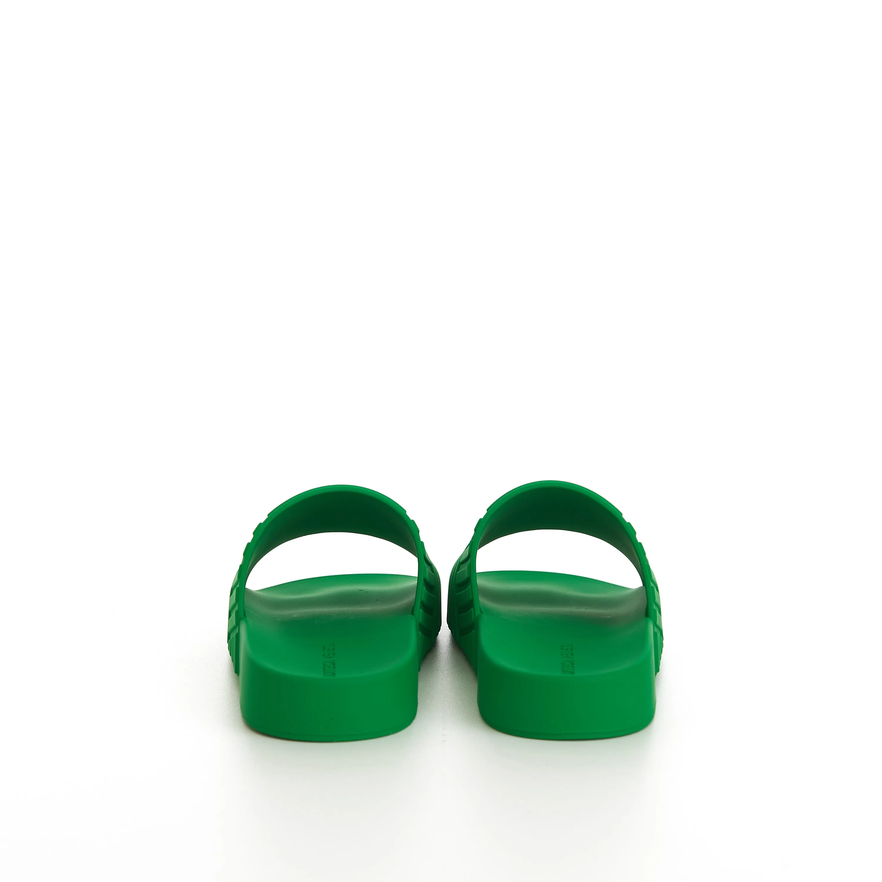 Geometric Rubber Slide Sandals In Parakeet Green