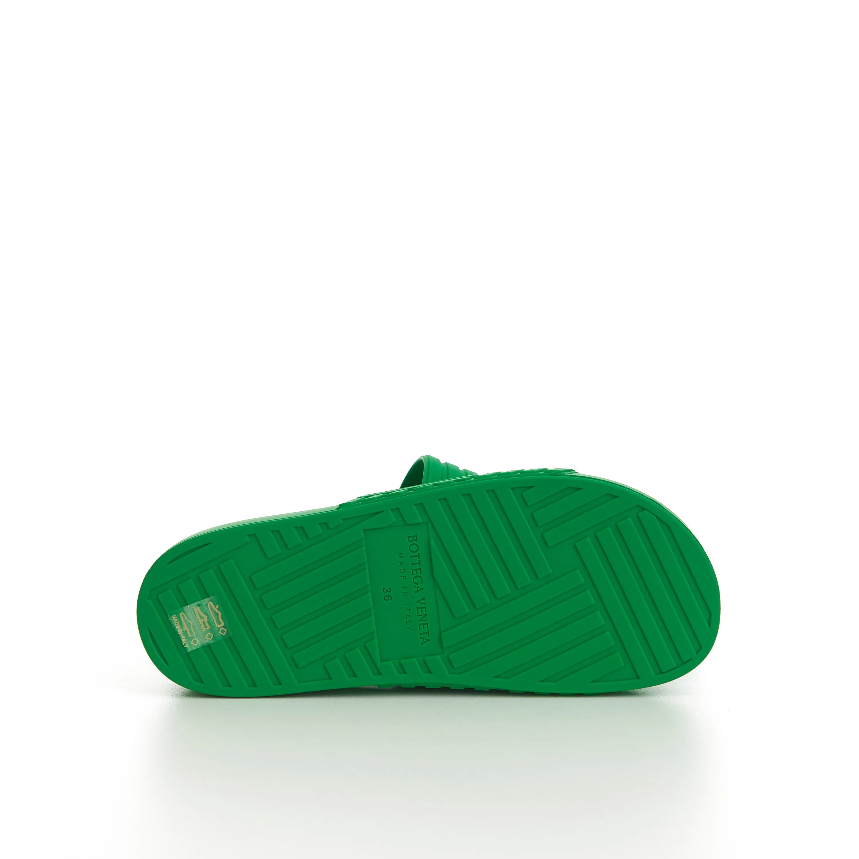 Geometric Rubber Slide Sandals In Parakeet Green