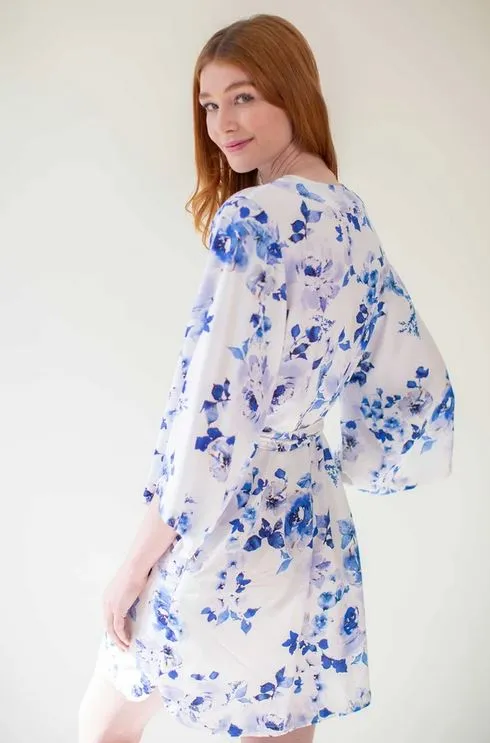Girl & A Serious Dream - Botanical Love Print in Blue Floral
