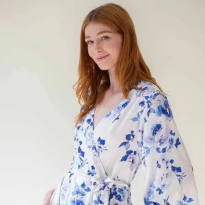 Girl & A Serious Dream - Botanical Love Print in Blue Floral
