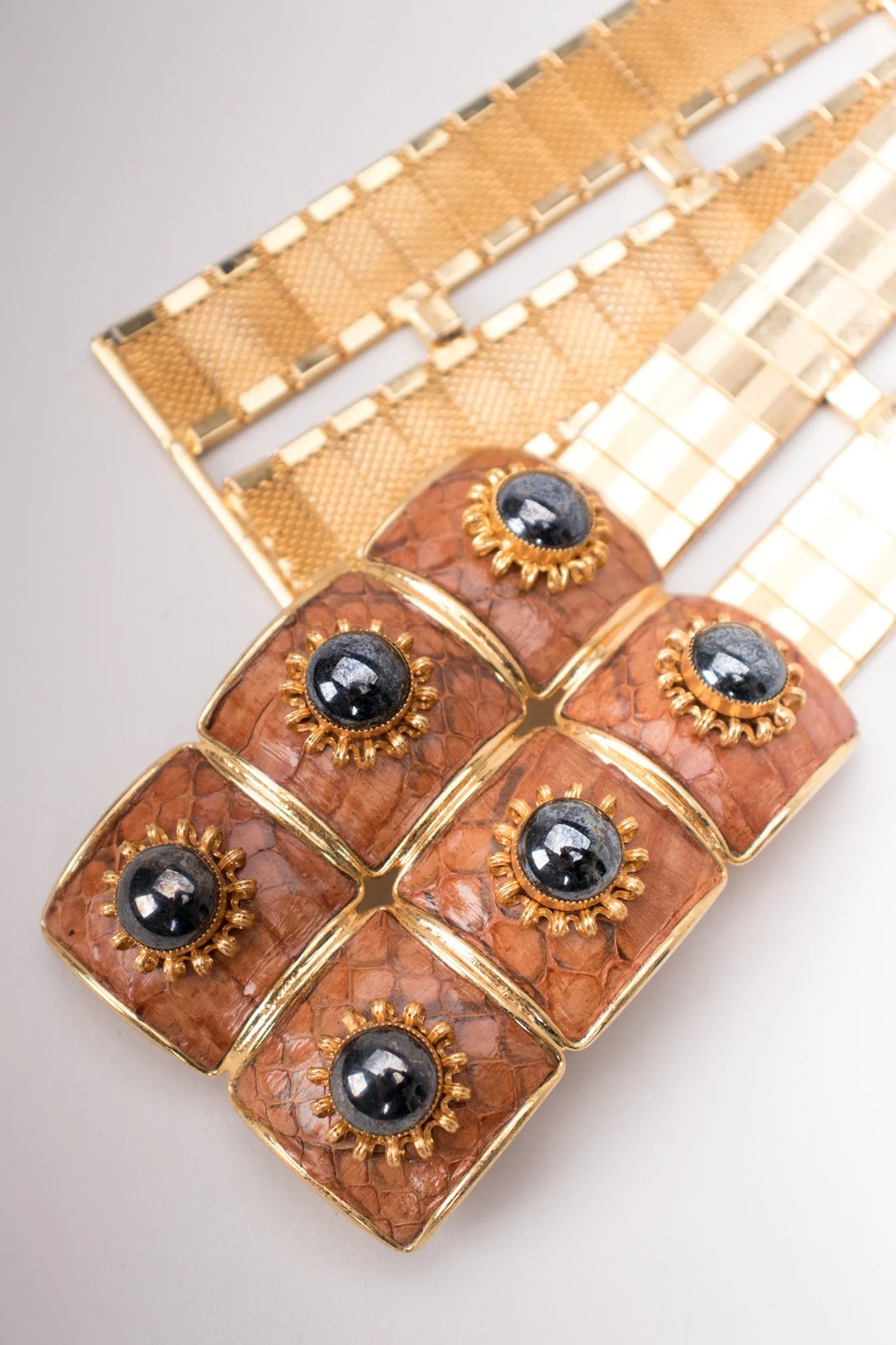 Gold Snakeskin Hematite Belt