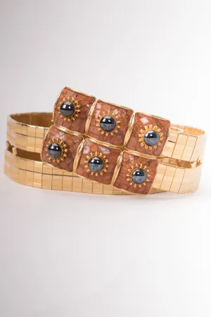 Gold Snakeskin Hematite Belt