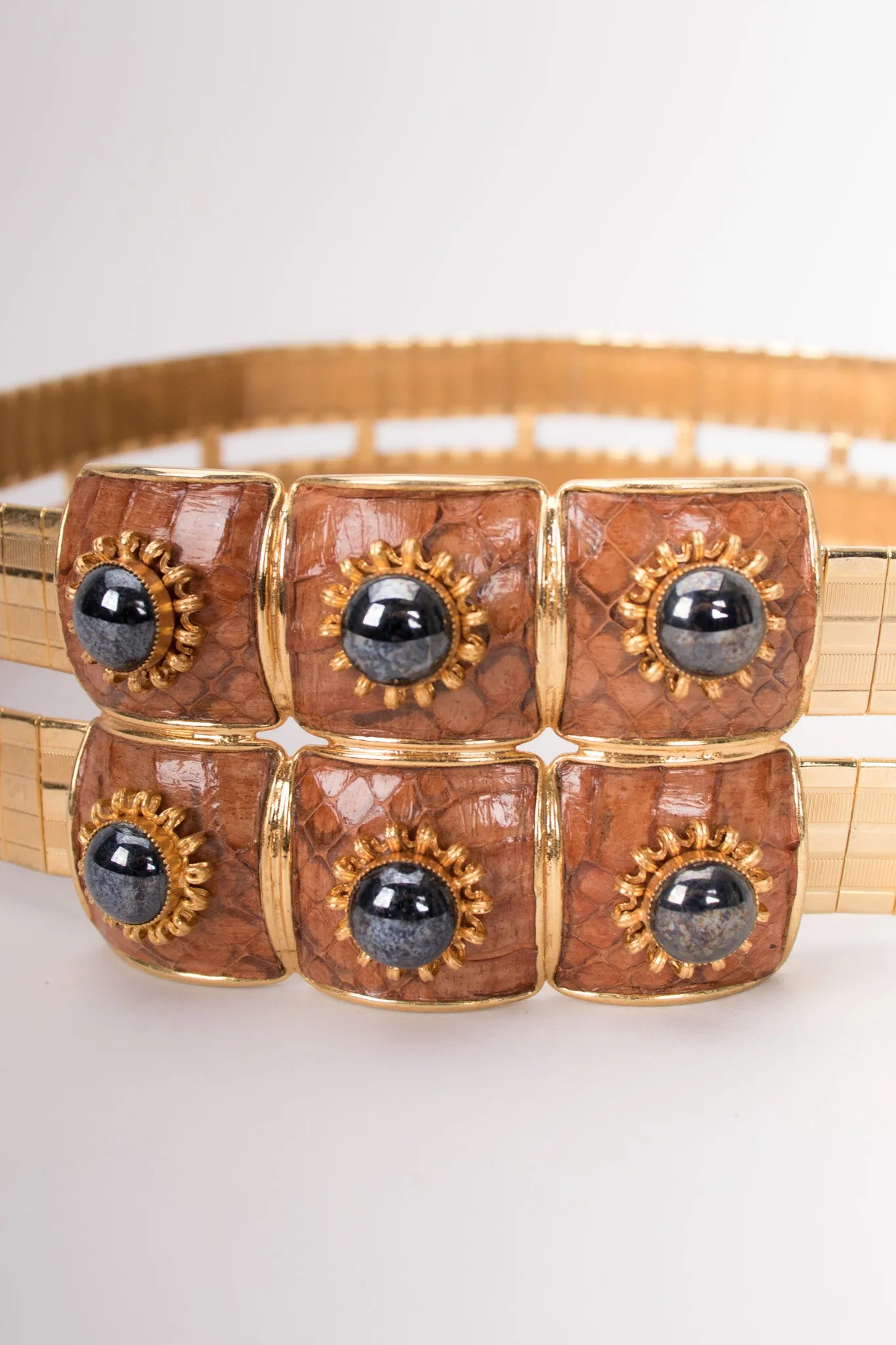 Gold Snakeskin Hematite Belt