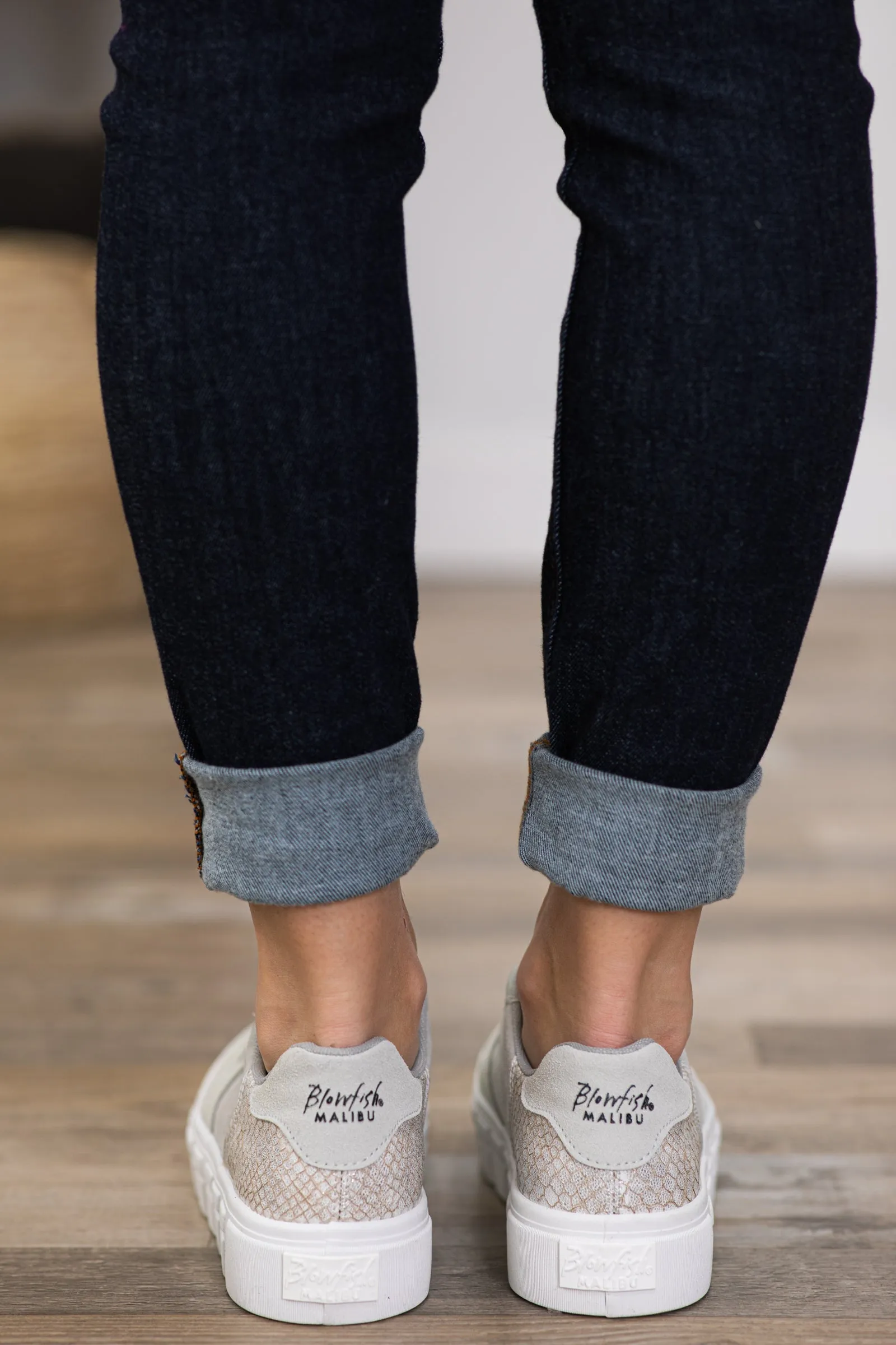 Grey Colorblock Platform Sneakers