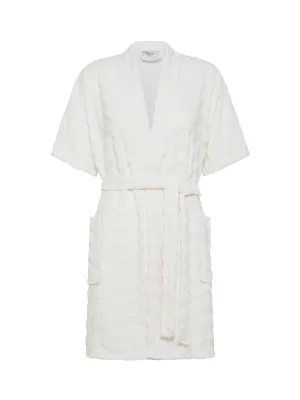 Jacquard knit kimono bathrobe
