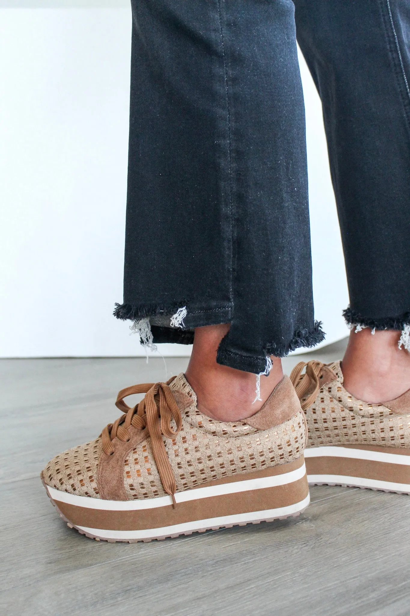 Lace It Up Platform Sneaker • Taupe Combo