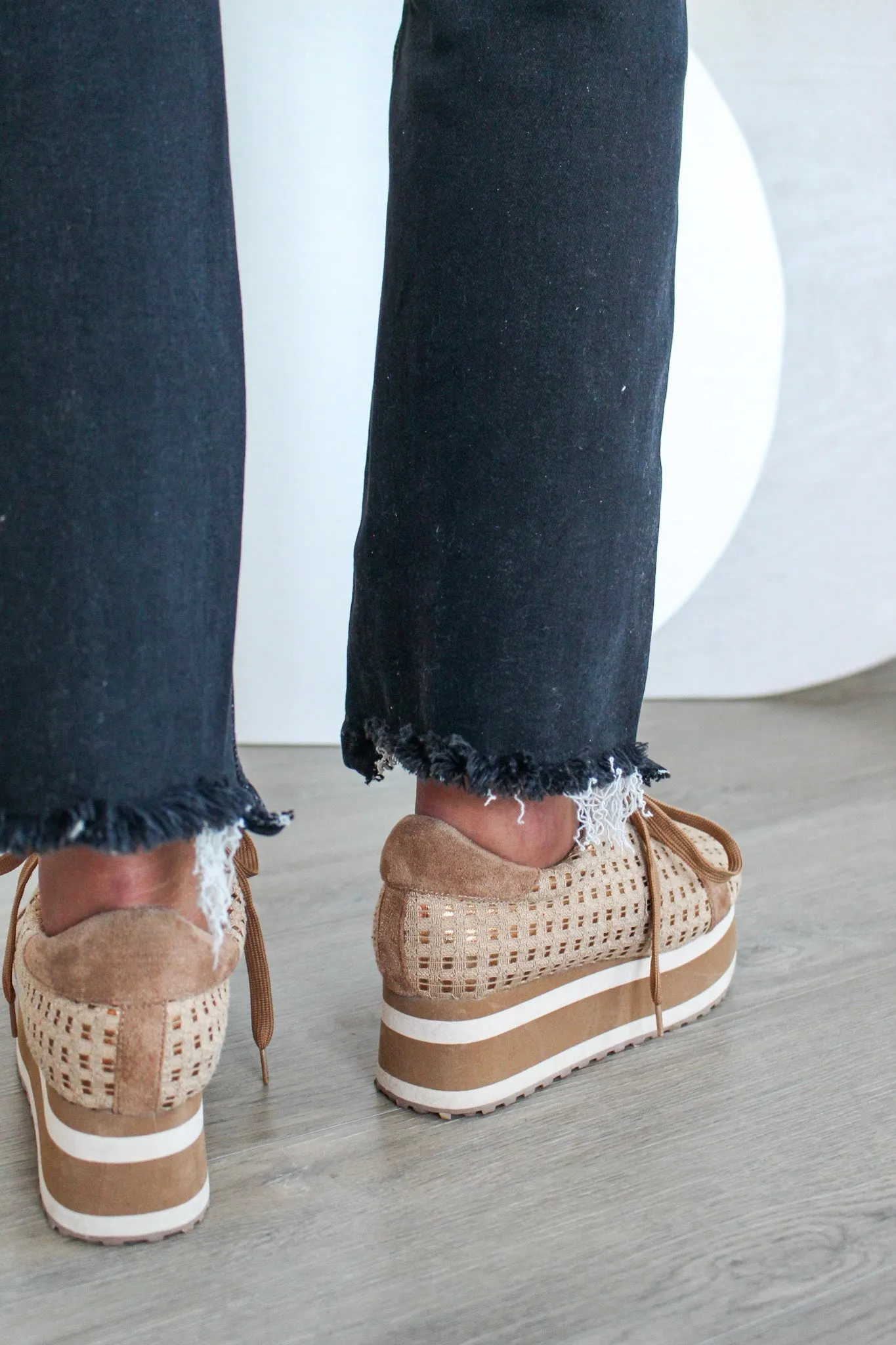 Lace It Up Platform Sneaker • Taupe Combo
